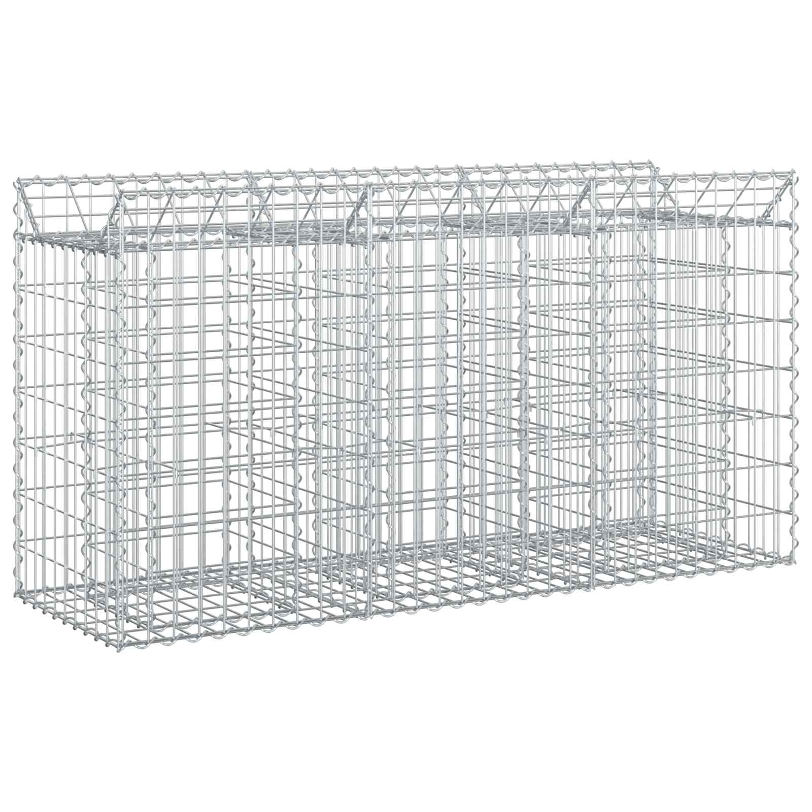 vidaXL Gabion Verhoogd Bed 2 pcs Zilver 300 x 50 x 60 cm