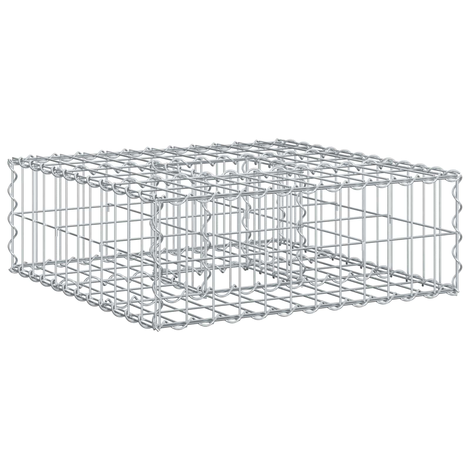 vidaXL Gabion Verhoogd Bed Zilver 60 x 60 x 20 cm Gegalvaniseerd staal