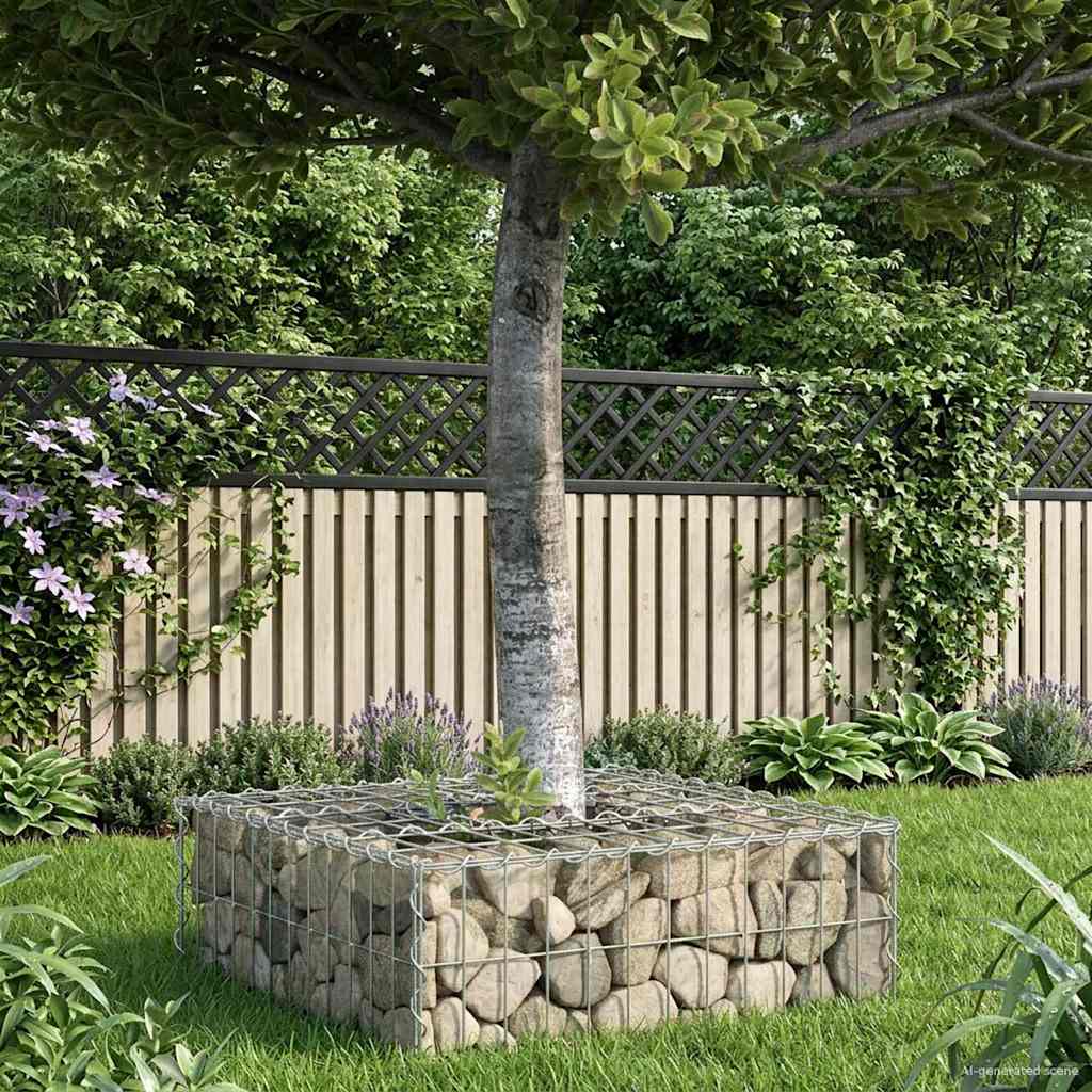 vidaXL Gabion Verhoogd Bed Zilver 60 x 60 x 20 cm Gegalvaniseerd staal