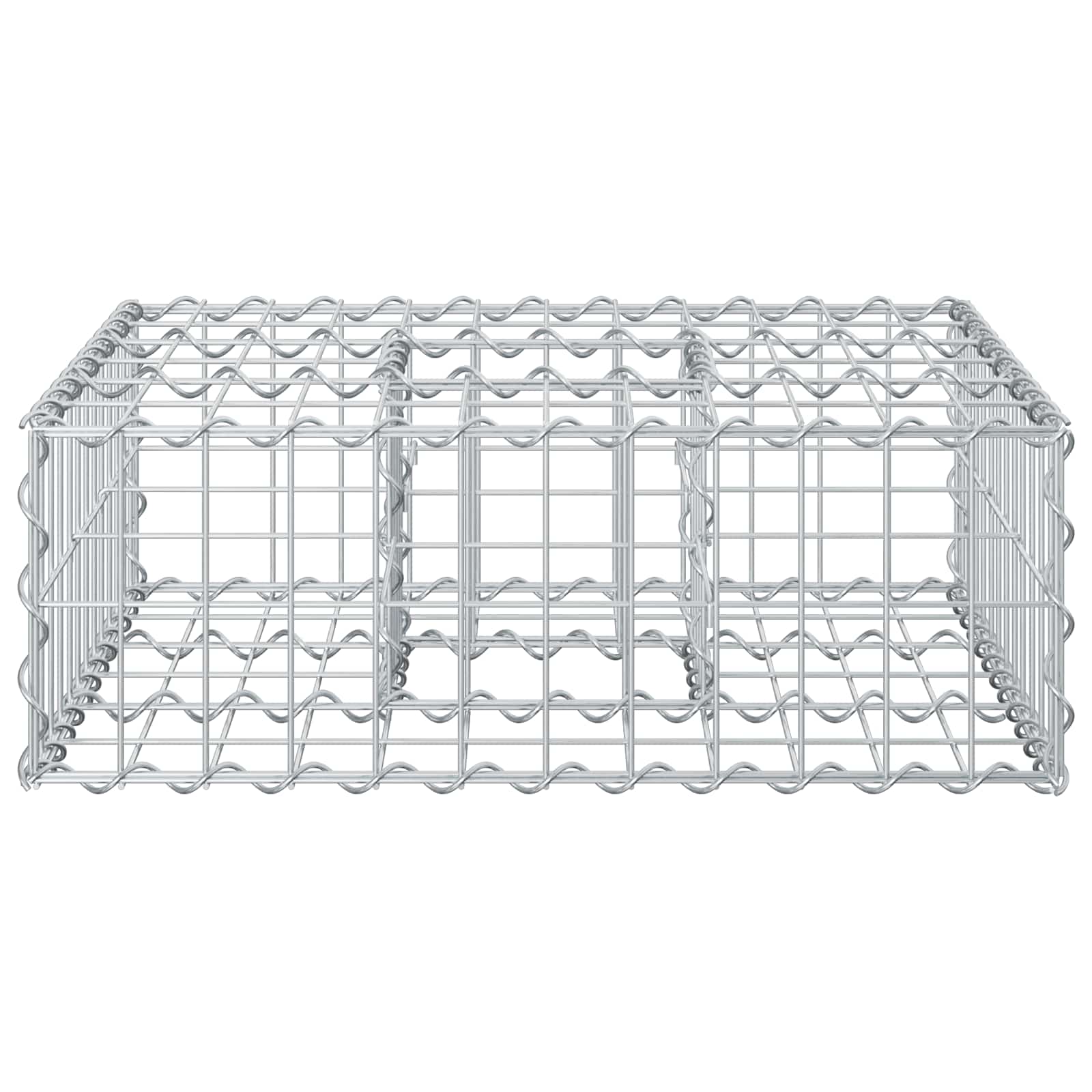 vidaXL Gabion Verhoogd Bed Zilver 60 x 60 x 20 cm Gegalvaniseerd staal