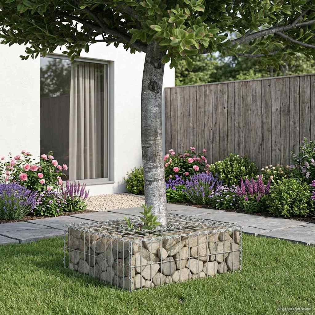 vidaXL Gabion Verhoogd Bed Zilver 60 x 60 x 20 cm Gegalvaniseerd staal