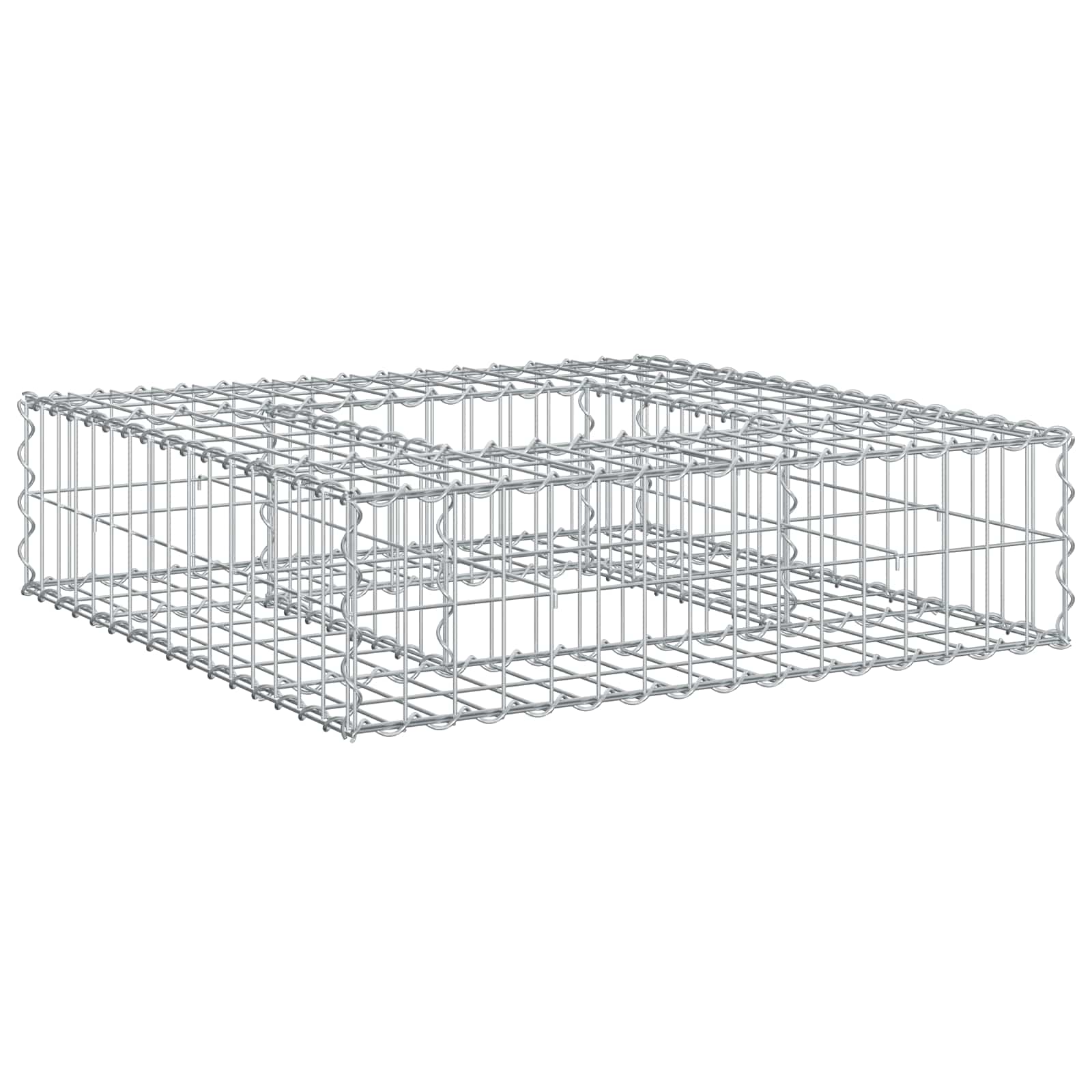 vidaXL Gabion Verhoogd Bed Zilver 60 x 60 x 20 cm Gegalvaniseerd staal