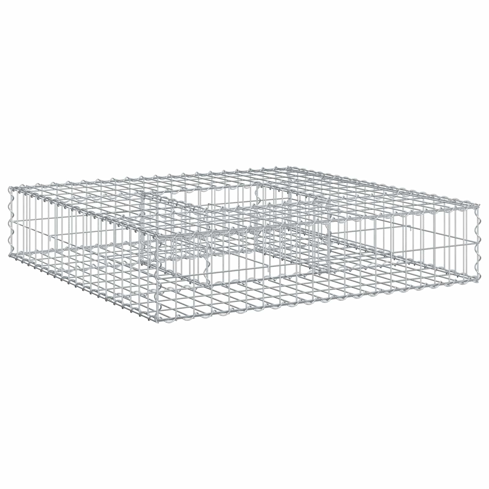 vidaXL Gabion Verhoogd Bed Zilver 60 x 60 x 20 cm Gegalvaniseerd staal