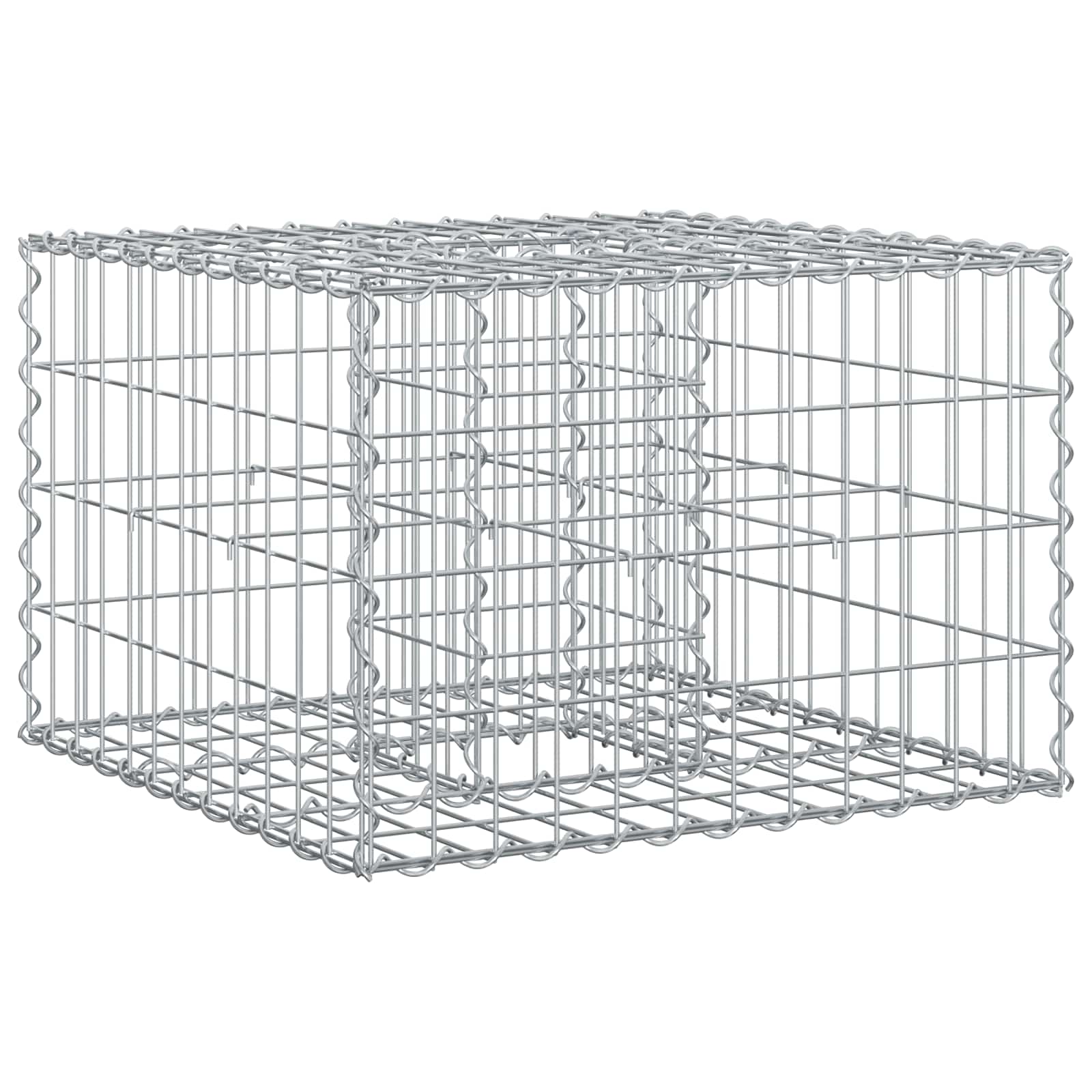 vidaXL Gabion Verhoogd Bed Zilver 60 x 60 x 20 cm Gegalvaniseerd staal