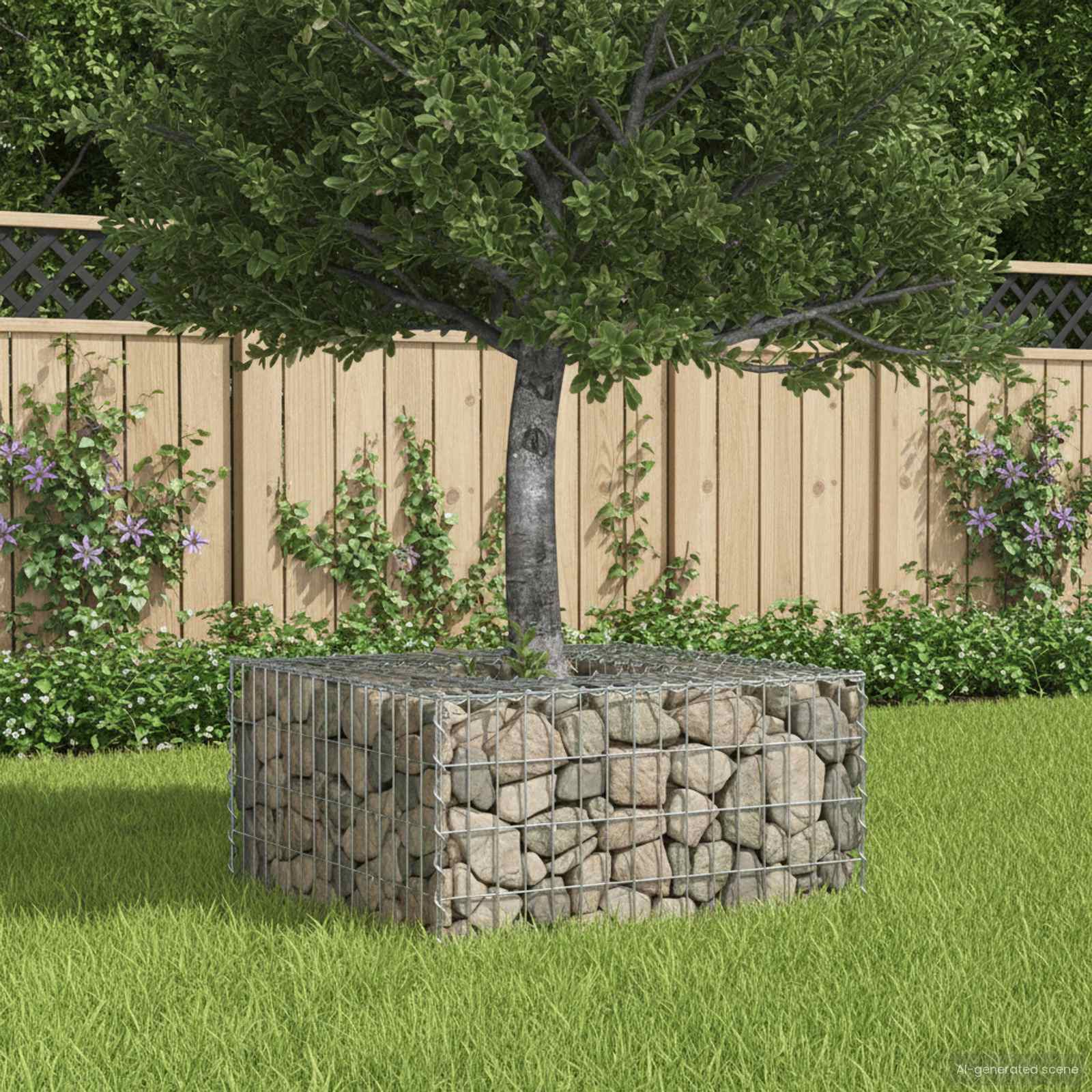 vidaXL Gabion Verhoogd Bed Zilver 60 x 60 x 20 cm Gegalvaniseerd staal