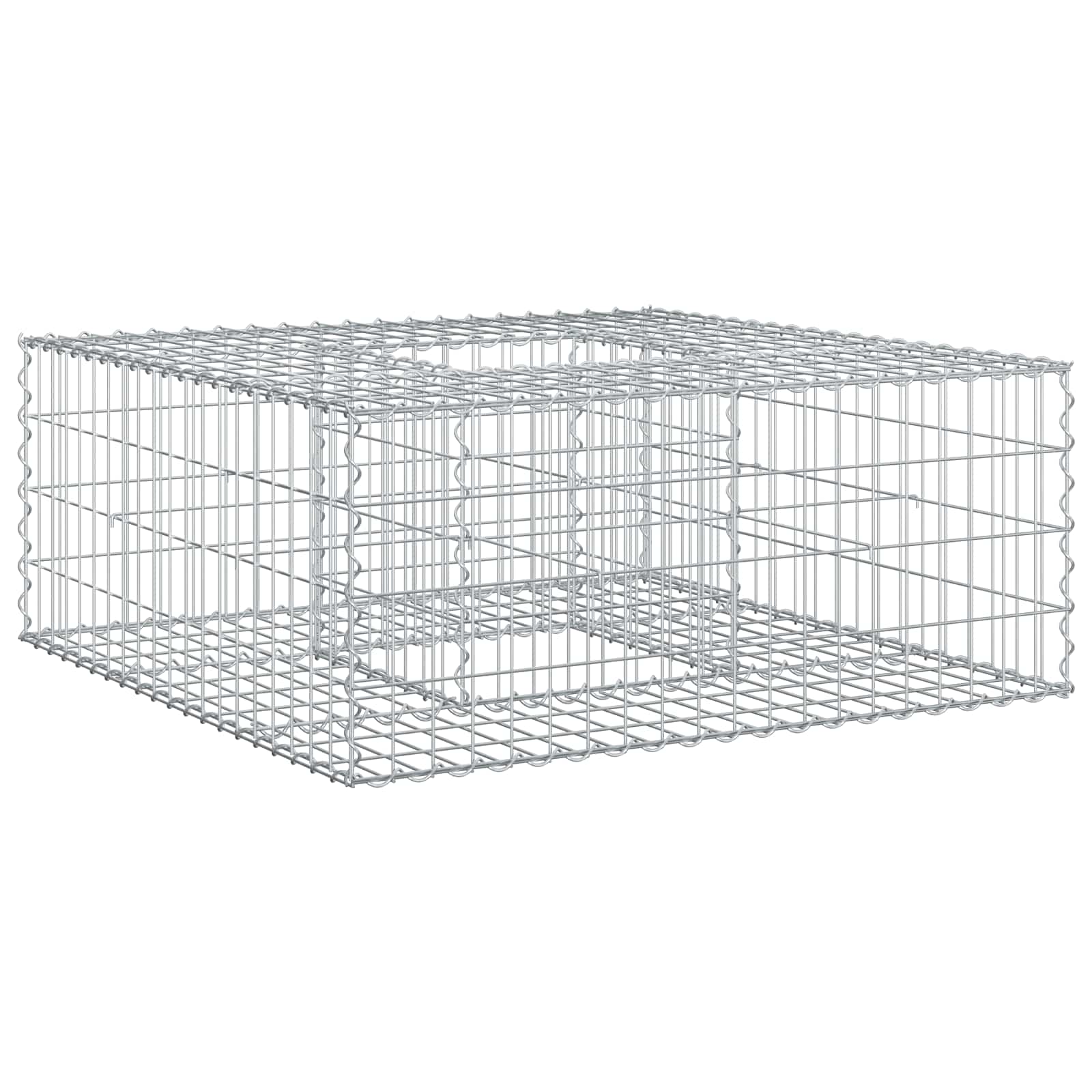 vidaXL Gabion Verhoogd Bed Zilver 60 x 60 x 20 cm Gegalvaniseerd staal