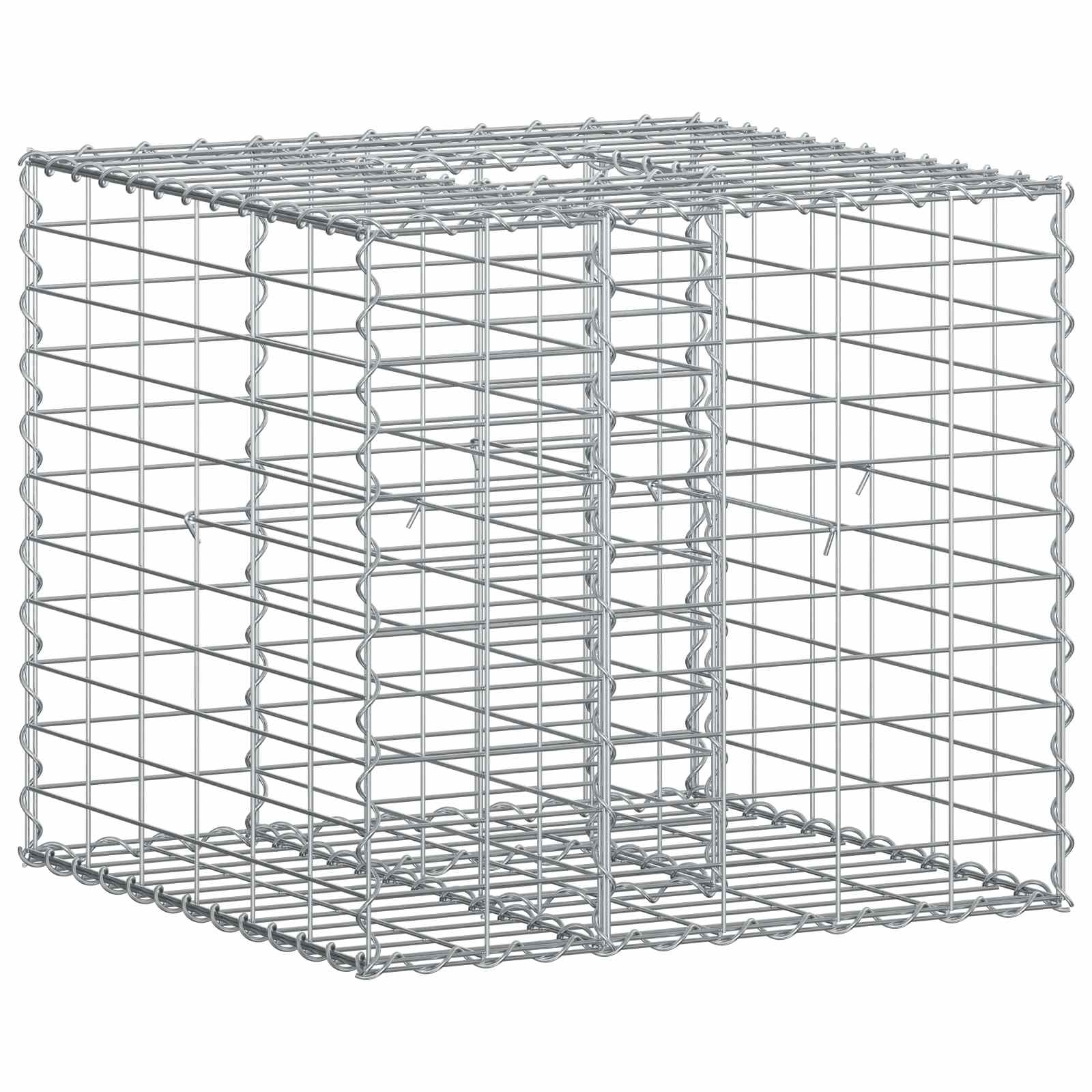 vidaXL Gabion Verhoogd Bed 2 pcs Zilver 260 x 60 x 55 cm