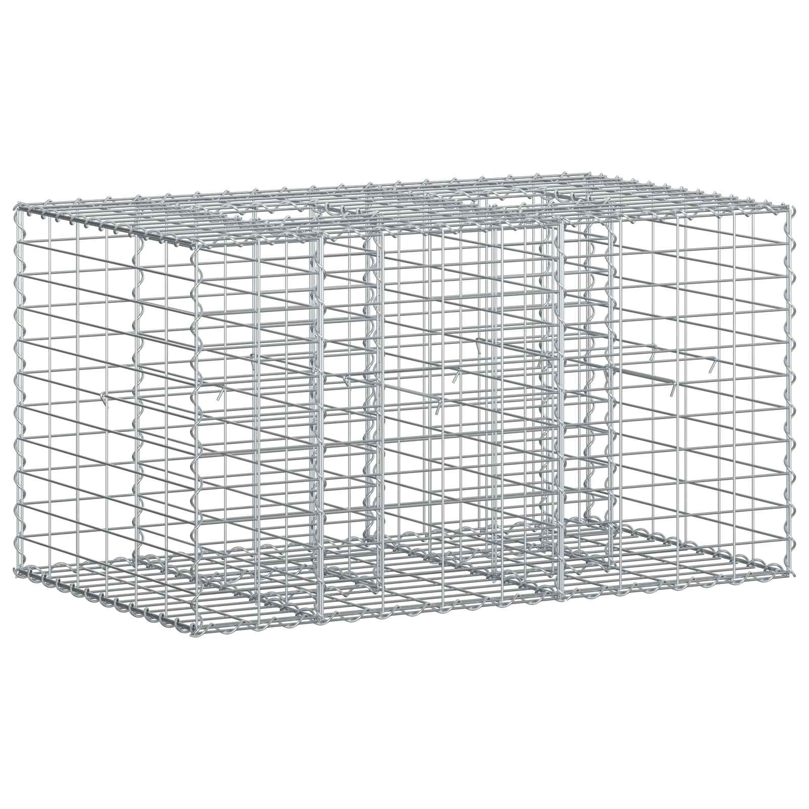 vidaXL Gabion Verhoogd Bed 2 pcs Zilver 260 x 60 x 55 cm