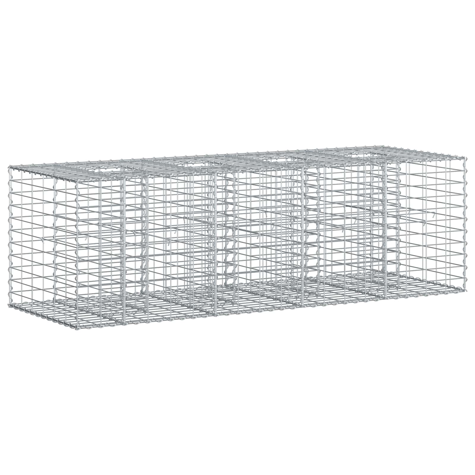 vidaXL Gabion Verhoogd Bed 2 pcs Zilver 260 x 60 x 55 cm