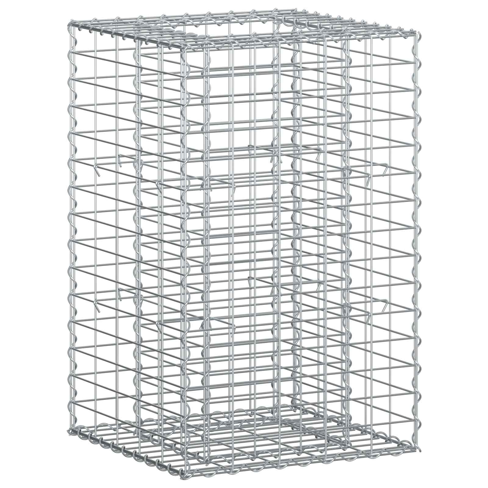 vidaXL Gabion Verhoogd Bed 2 pcs Zilver 260 x 60 x 55 cm