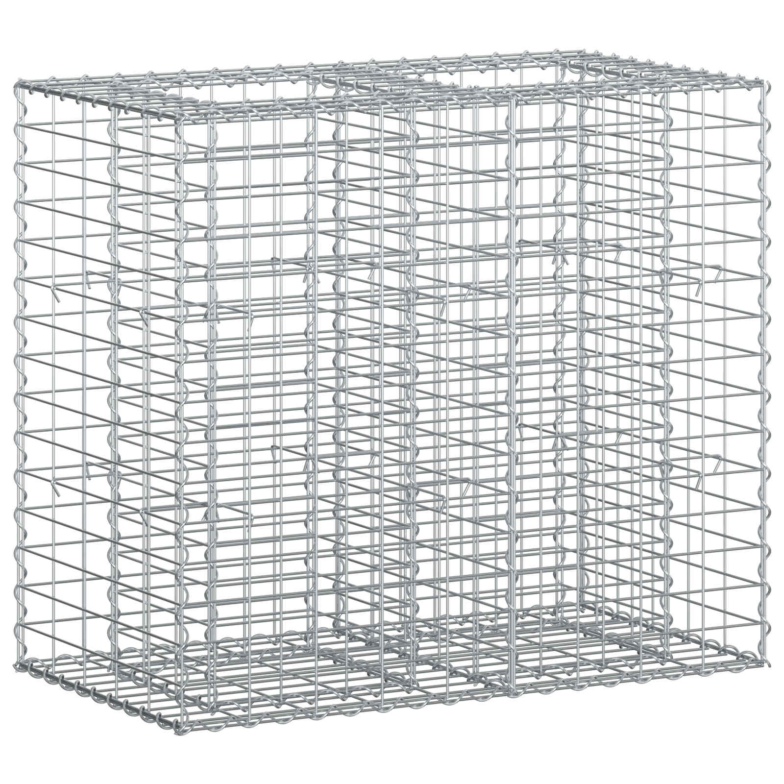 vidaXL Gabion Verhoogd Bed 2 pcs Zilver 260 x 60 x 55 cm