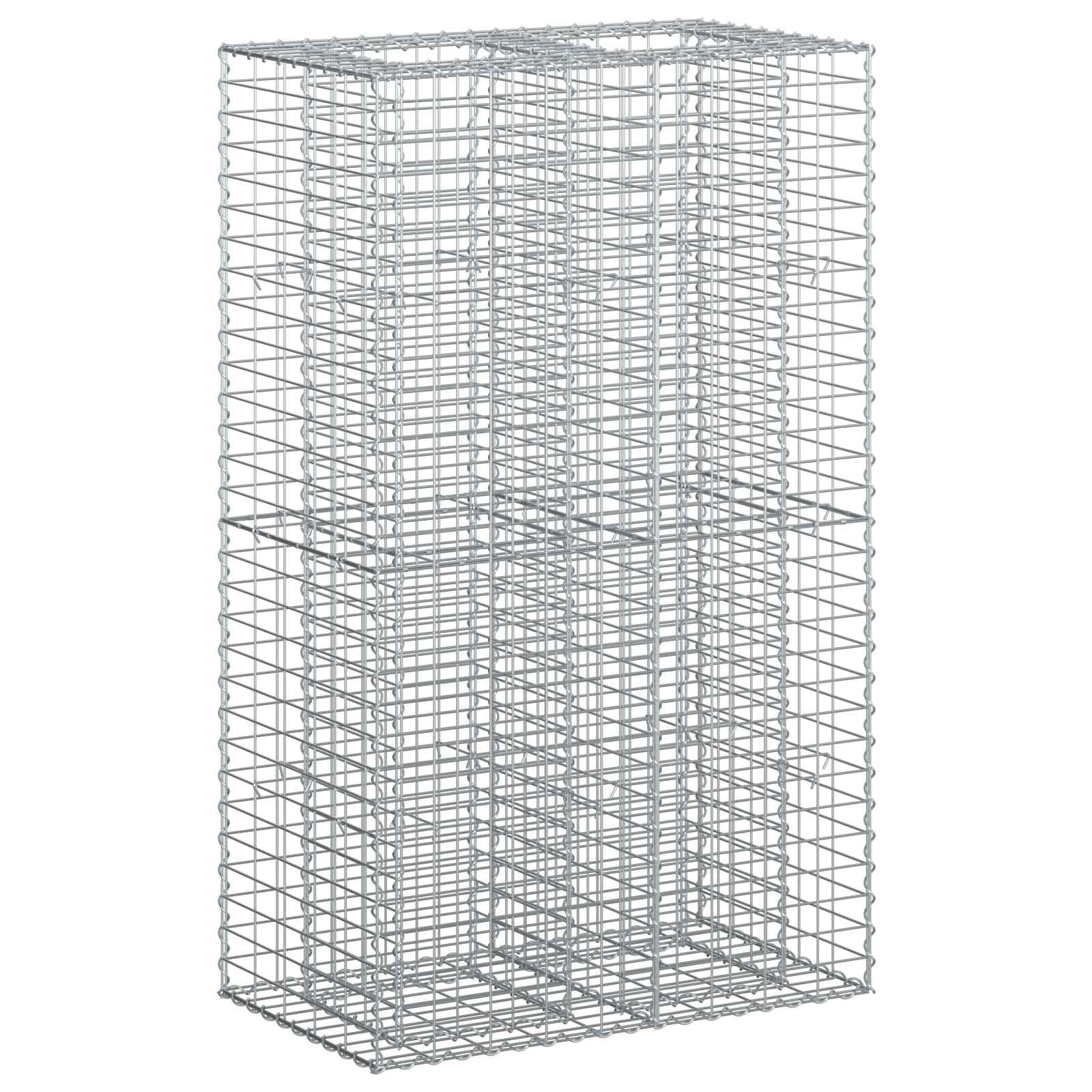 vidaXL Gabion Verhoogd Bed 2 pcs Zilver 260 x 60 x 55 cm