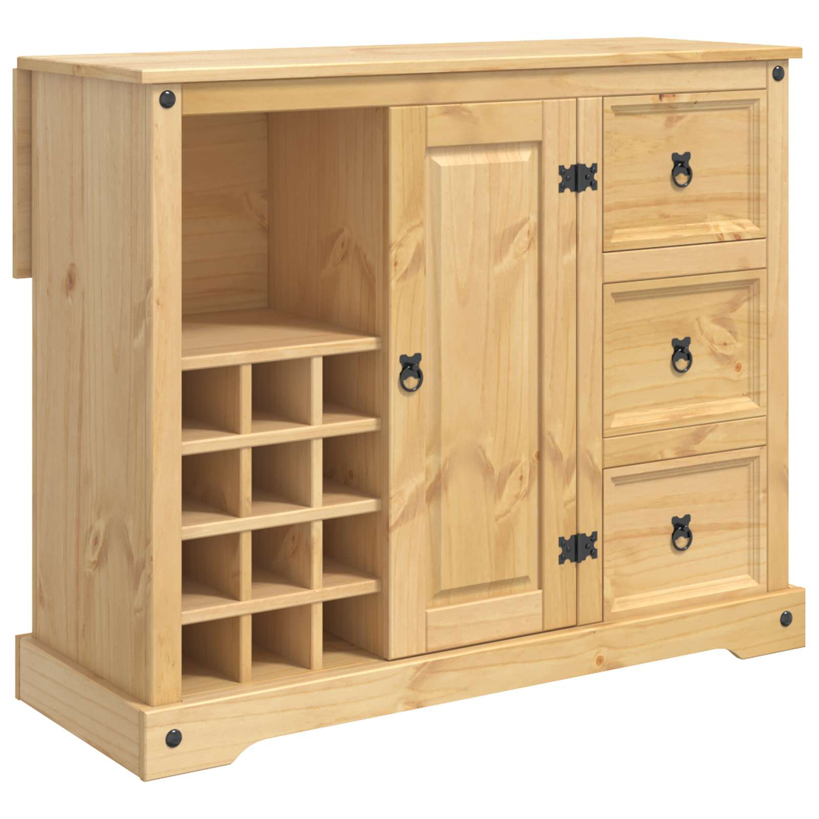 VidaXL Keukenopslag Honing Wax 112 x 70 x 91,5 cm Massief dennenhout