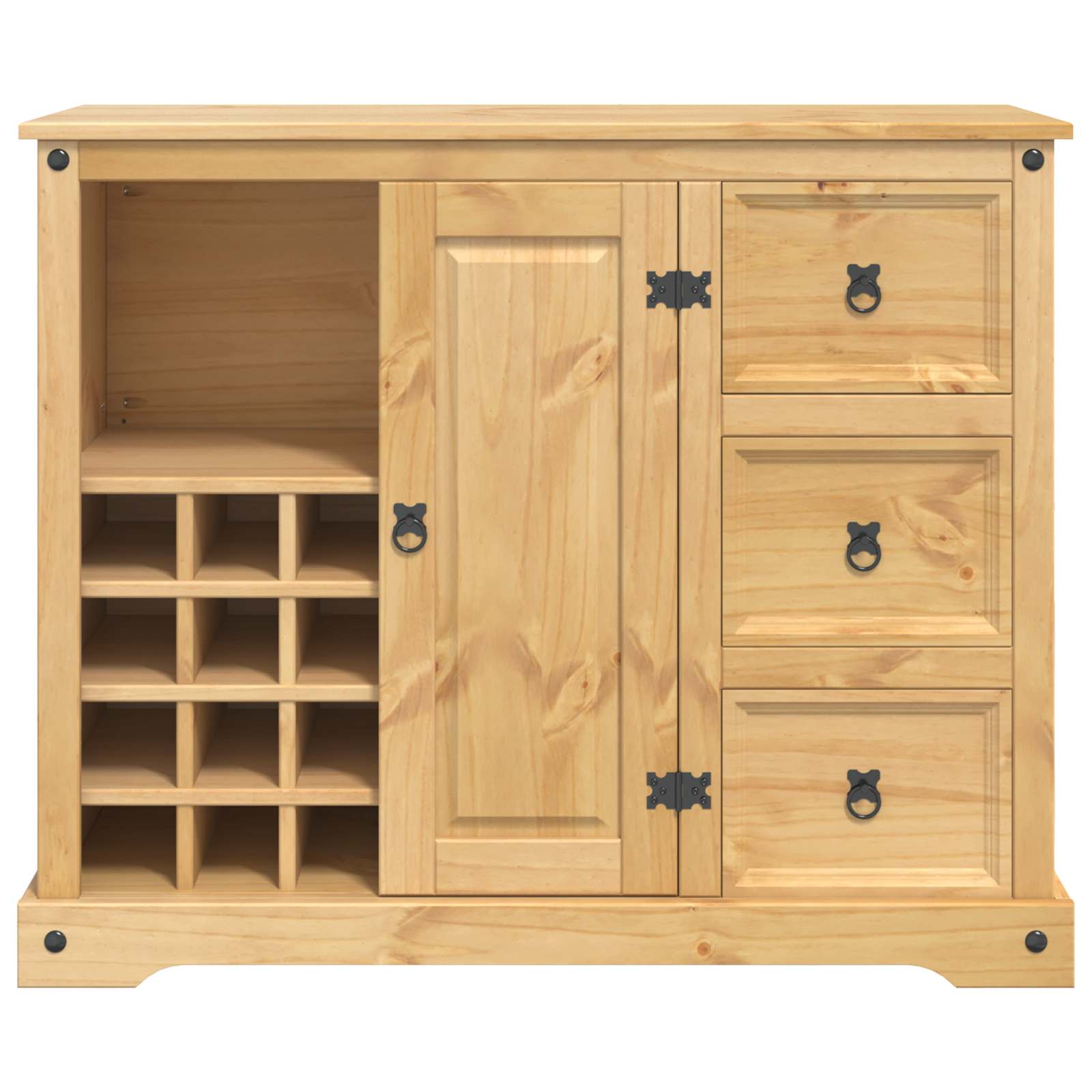 VidaXL Keukenopslag Honing Wax 112 x 70 x 91,5 cm Massief dennenhout
