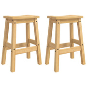 VidaXL Barkruk 2 pcs Honing Wax 44 x 30 x 63 cm Massief dennenhout