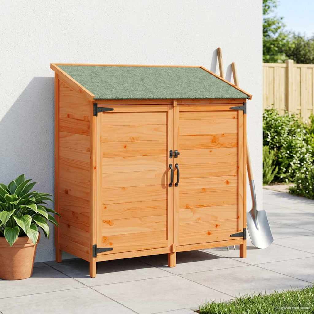 vidaXL Tuinschuur met dak Naturel 59 x 56 x 113,5 cm Massief Vurenhout