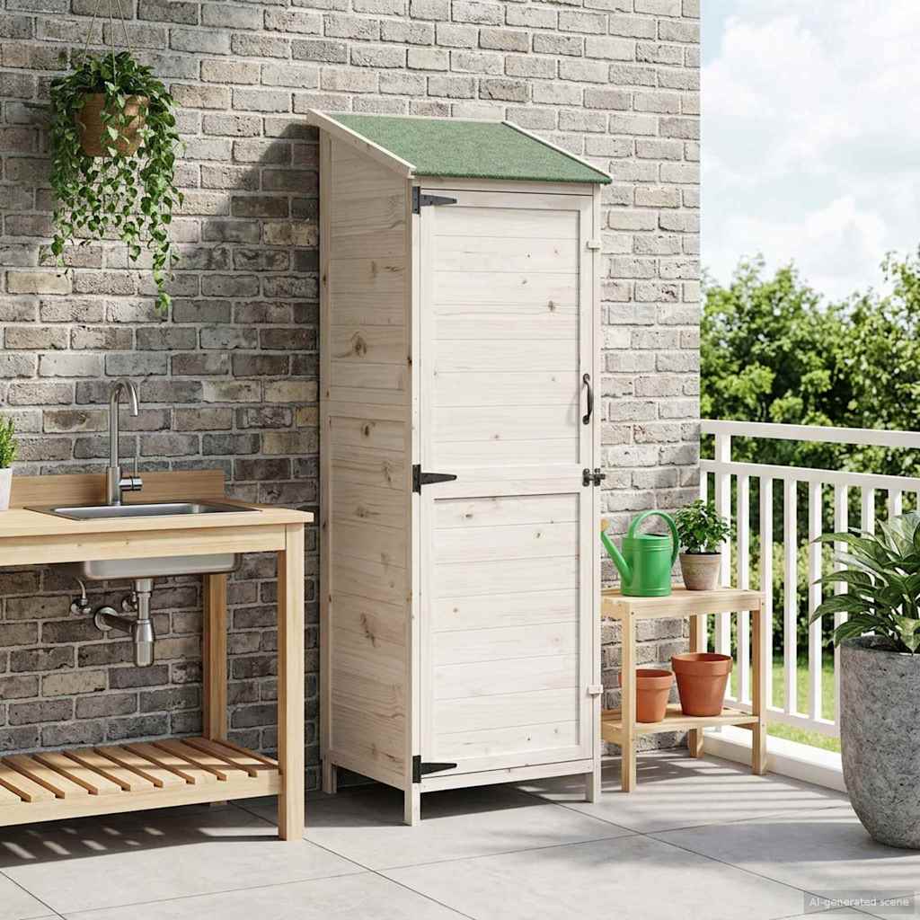 vidaXL Tuinschuur met dak Naturel 59 x 56 x 113,5 cm Massief Vurenhout