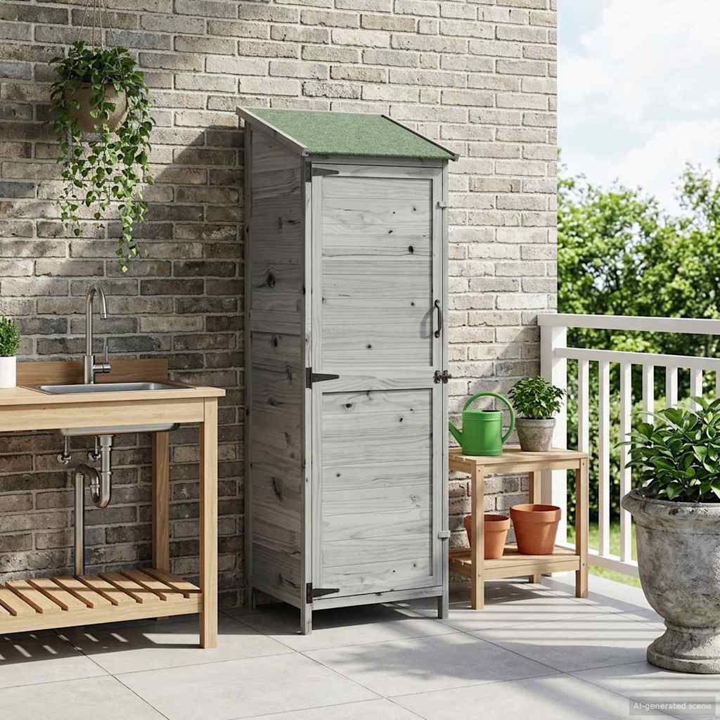 vidaXL Tuinschuur met dak Naturel 59 x 56 x 113,5 cm Massief Vurenhout
