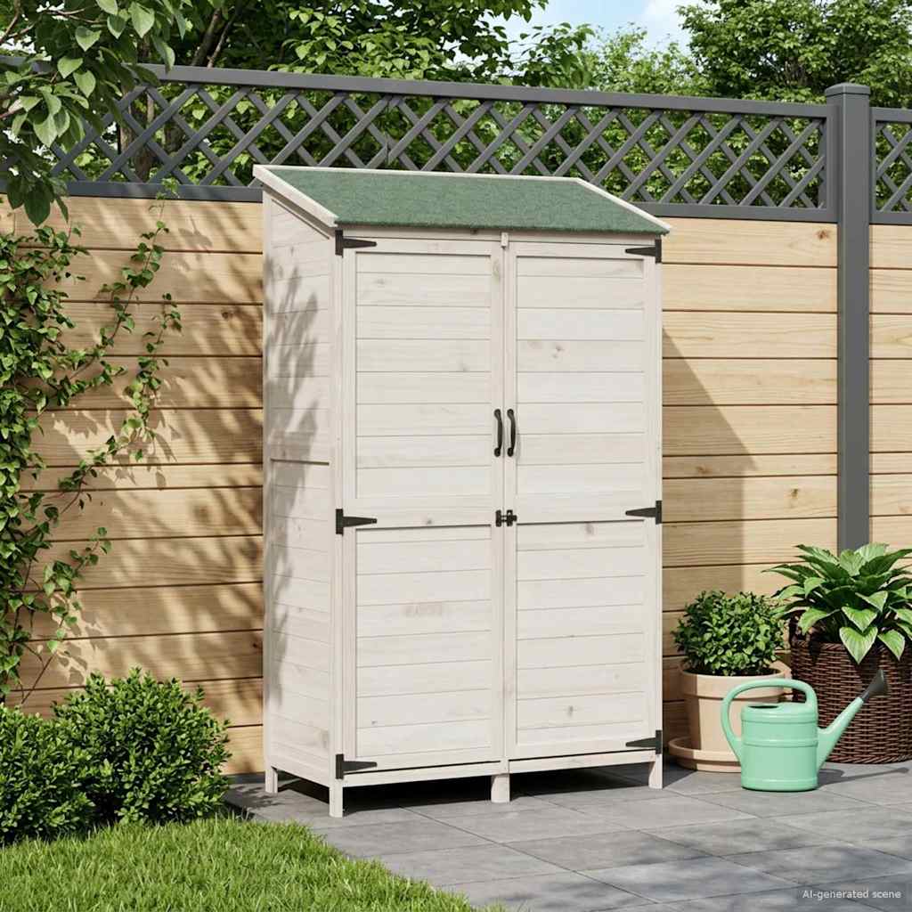 vidaXL Tuinschuur met dak Naturel 59 x 56 x 113,5 cm Massief Vurenhout