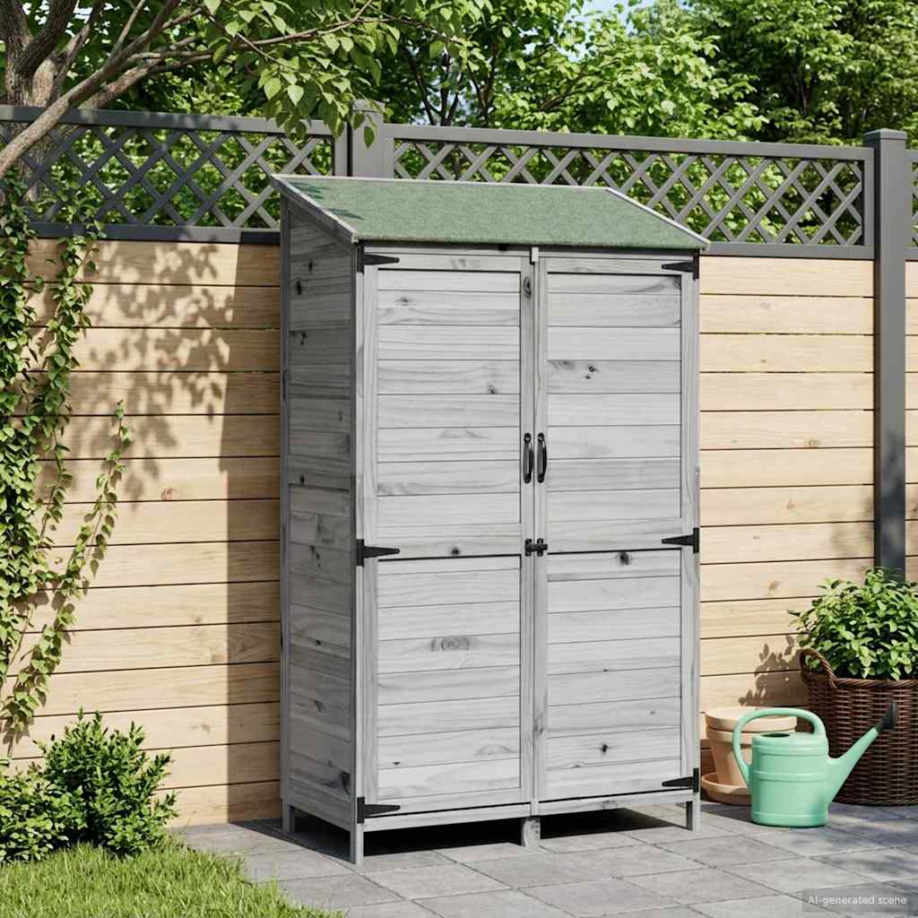 vidaXL Tuinschuur met dak Naturel 59 x 56 x 113,5 cm Massief Vurenhout