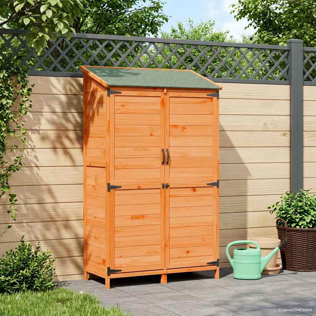 vidaXL Tuinschuur met dak Naturel 59 x 56 x 113,5 cm Massief Vurenhout