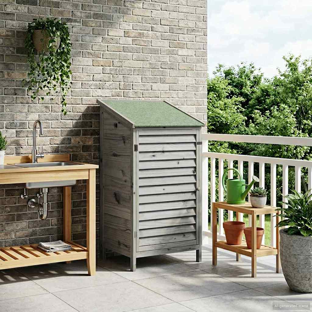vidaXL Tuinschuur met dak Naturel 59 x 56 x 113,5 cm Massief Vurenhout
