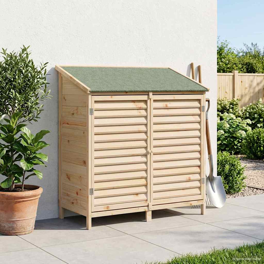 vidaXL Tuinschuur met dak Naturel 59 x 56 x 113,5 cm Massief Vurenhout