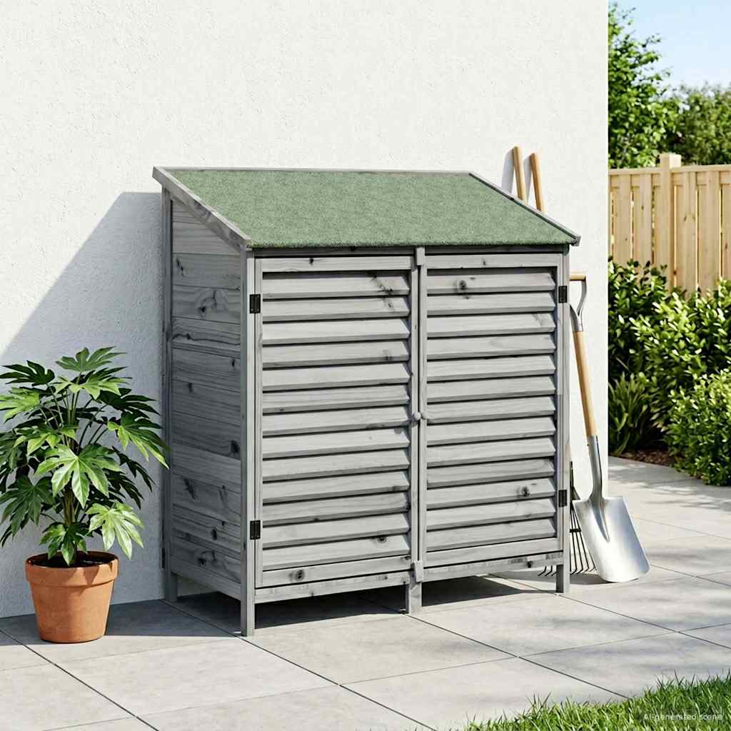 vidaXL Tuinschuur met dak Naturel 59 x 56 x 113,5 cm Massief Vurenhout