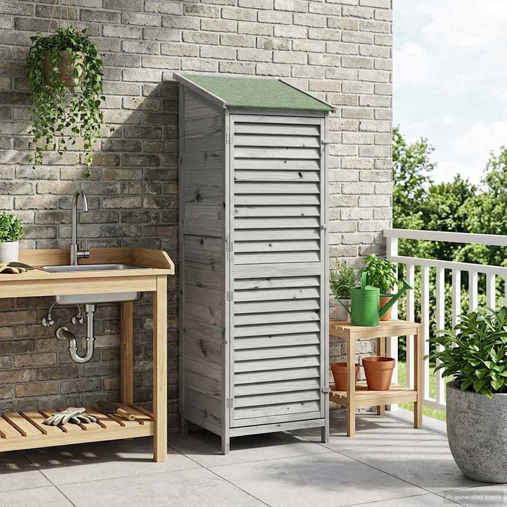 vidaXL Tuinschuur met dak Naturel 59 x 56 x 113,5 cm Massief Vurenhout