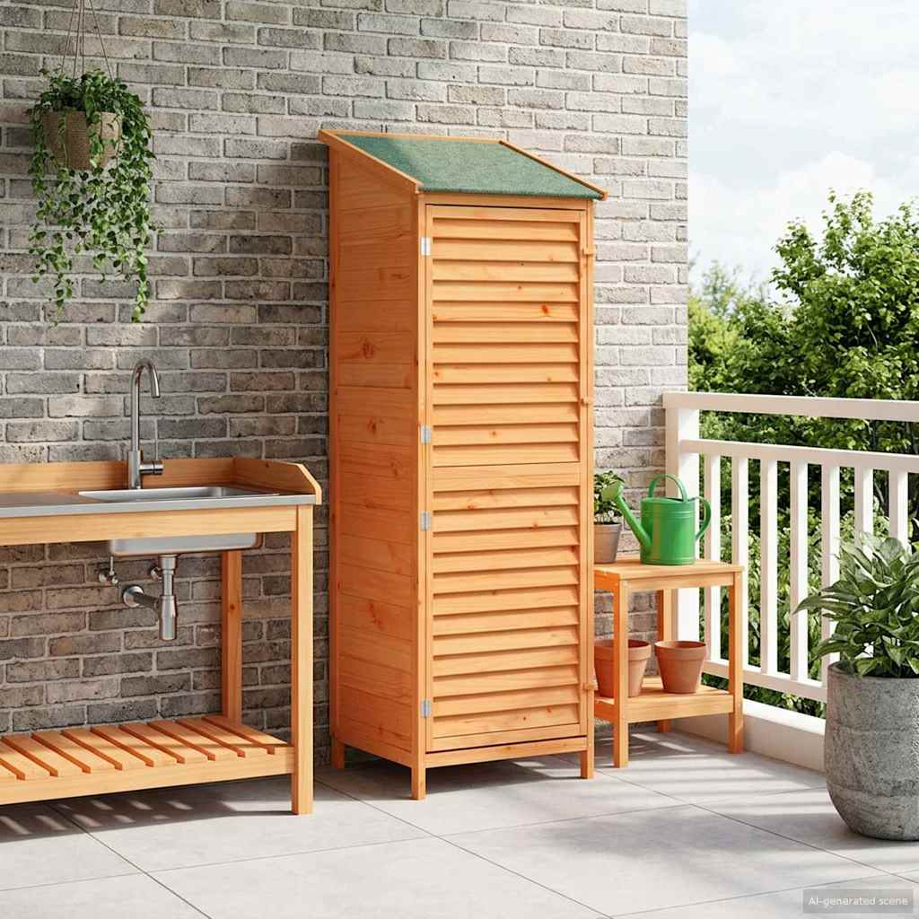 vidaXL Tuinschuur met dak Naturel 59 x 56 x 113,5 cm Massief Vurenhout