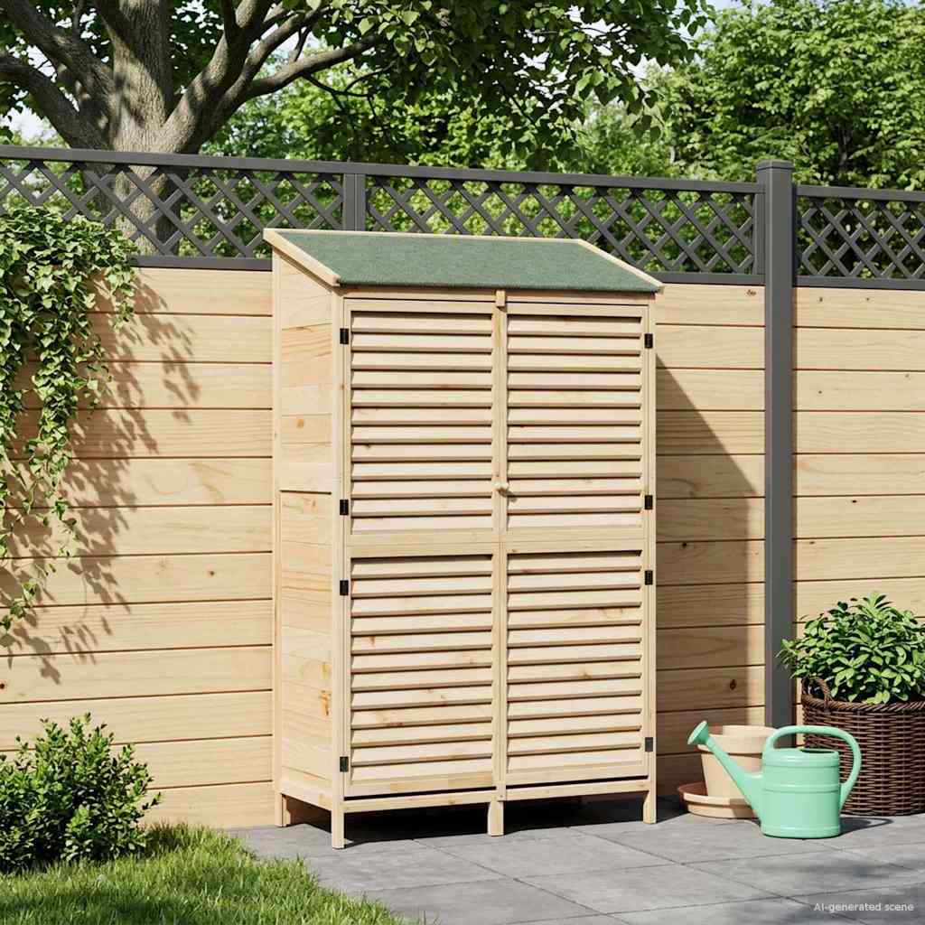 vidaXL Tuinschuur met dak Naturel 59 x 56 x 113,5 cm Massief Vurenhout