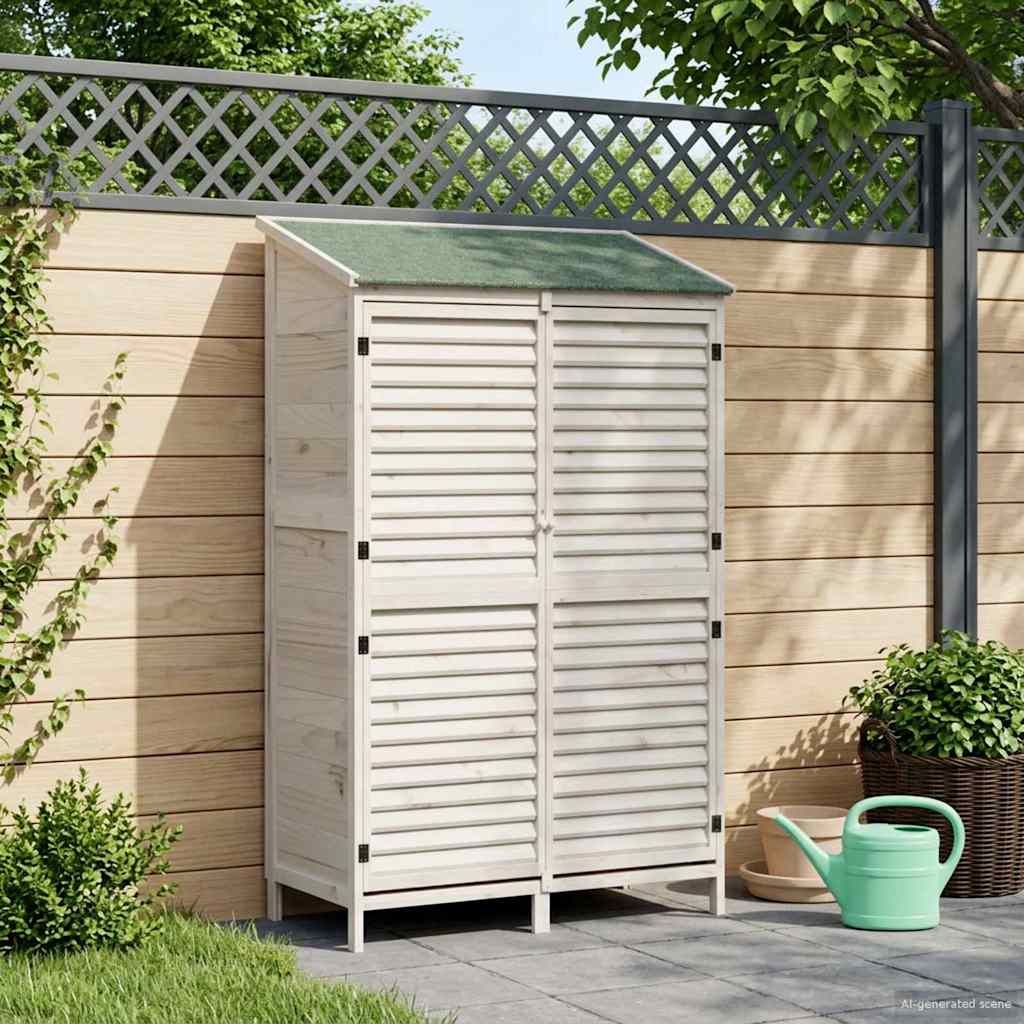 vidaXL Tuinschuur met dak Naturel 59 x 56 x 113,5 cm Massief Vurenhout