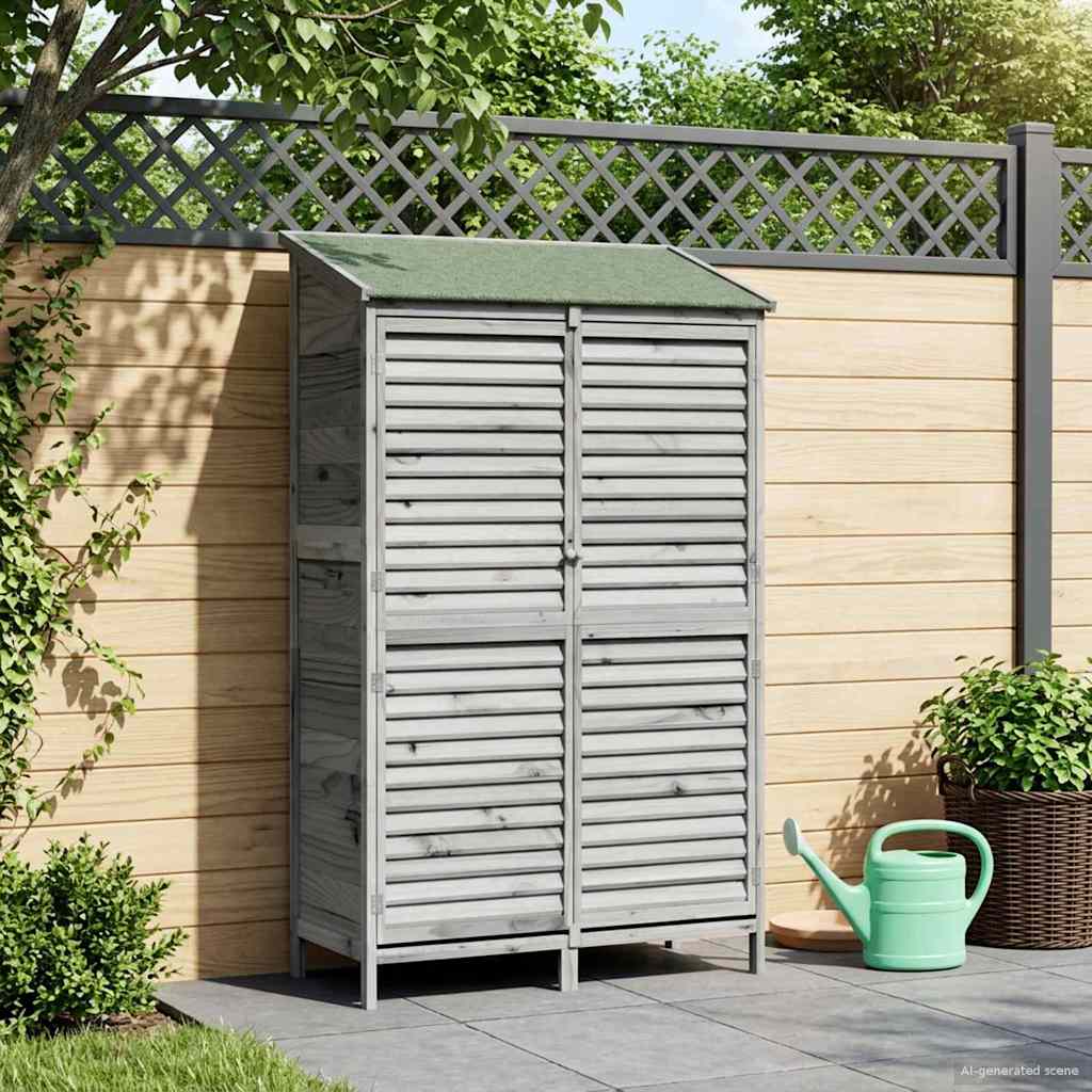 vidaXL Tuinschuur met dak Naturel 59 x 56 x 113,5 cm Massief Vurenhout