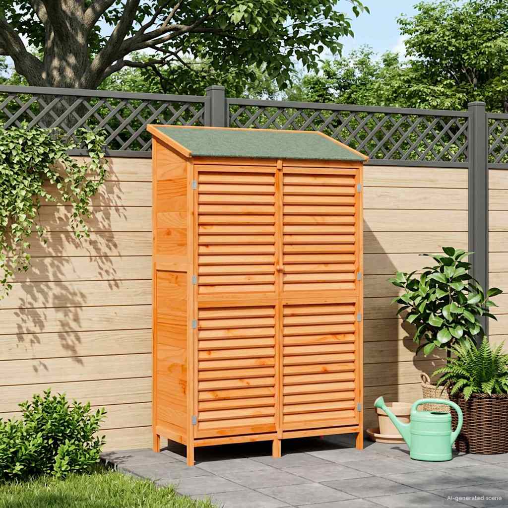 vidaXL Tuinschuur met dak Naturel 59 x 56 x 113,5 cm Massief Vurenhout