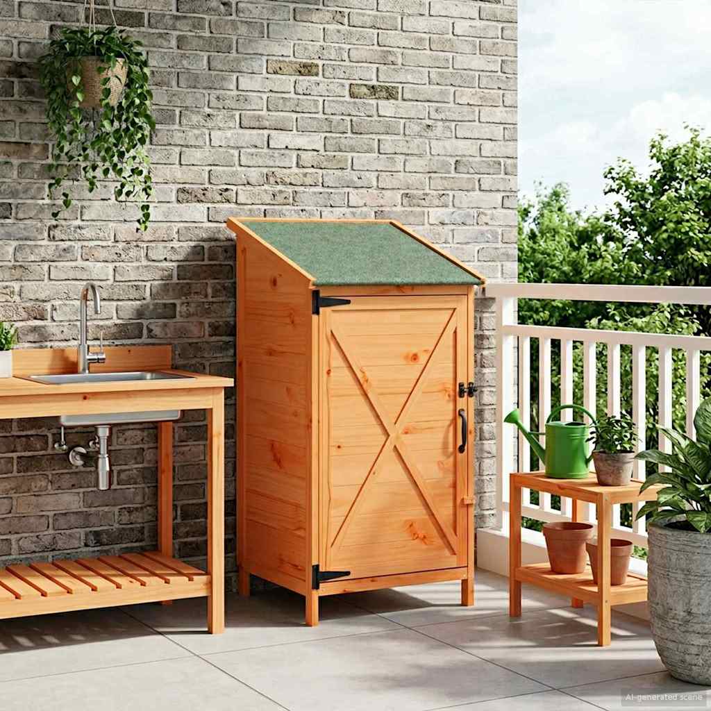 vidaXL Tuinschuur Naturel 59,5 x 56 x 113,5 cm Massief Vurenhout