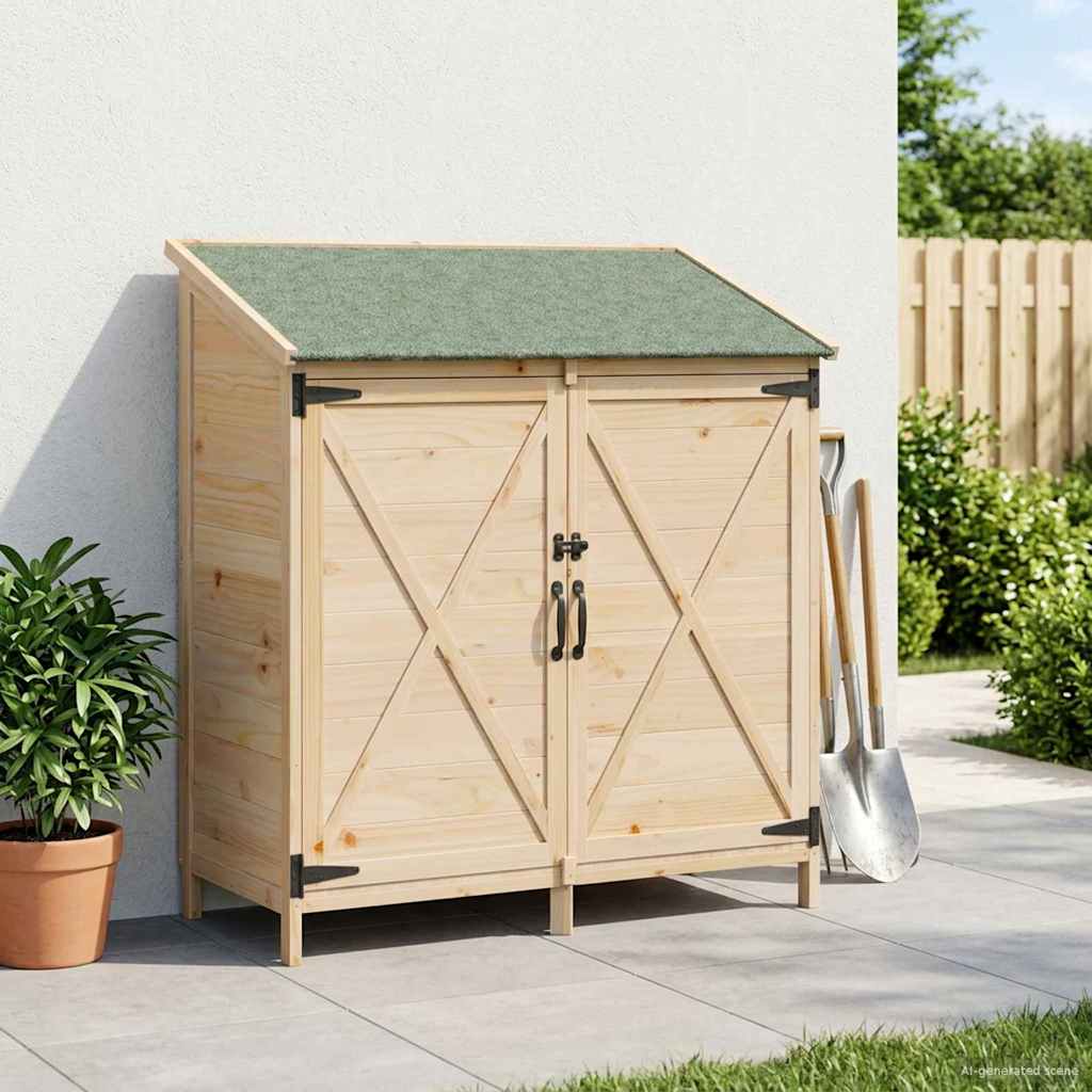 vidaXL Tuinschuur Naturel 59,5 x 56 x 113,5 cm Massief Vurenhout