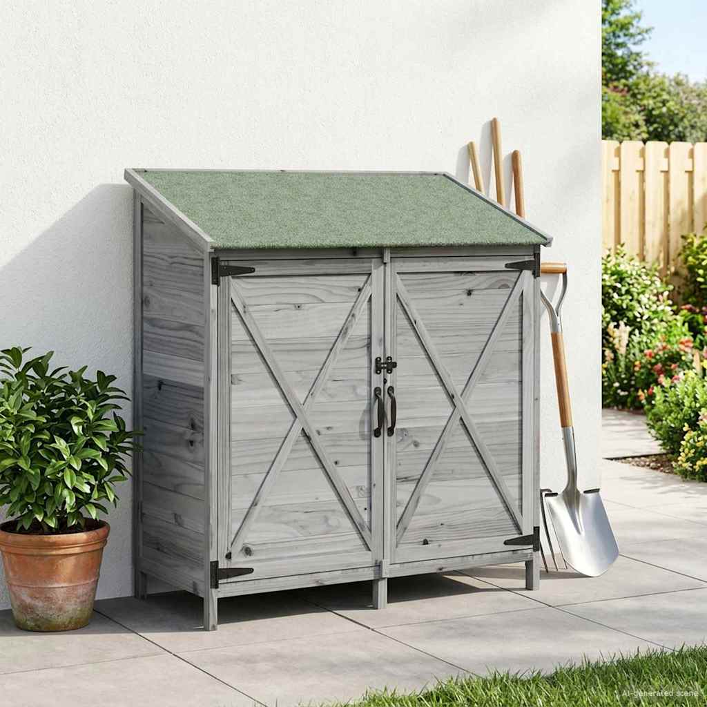 vidaXL Tuinschuur Naturel 59,5 x 56 x 113,5 cm Massief Vurenhout