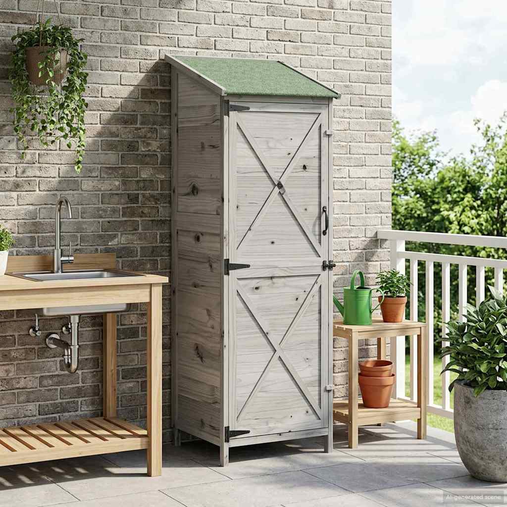 vidaXL Tuinschuur Naturel 59,5 x 56 x 113,5 cm Massief Vurenhout