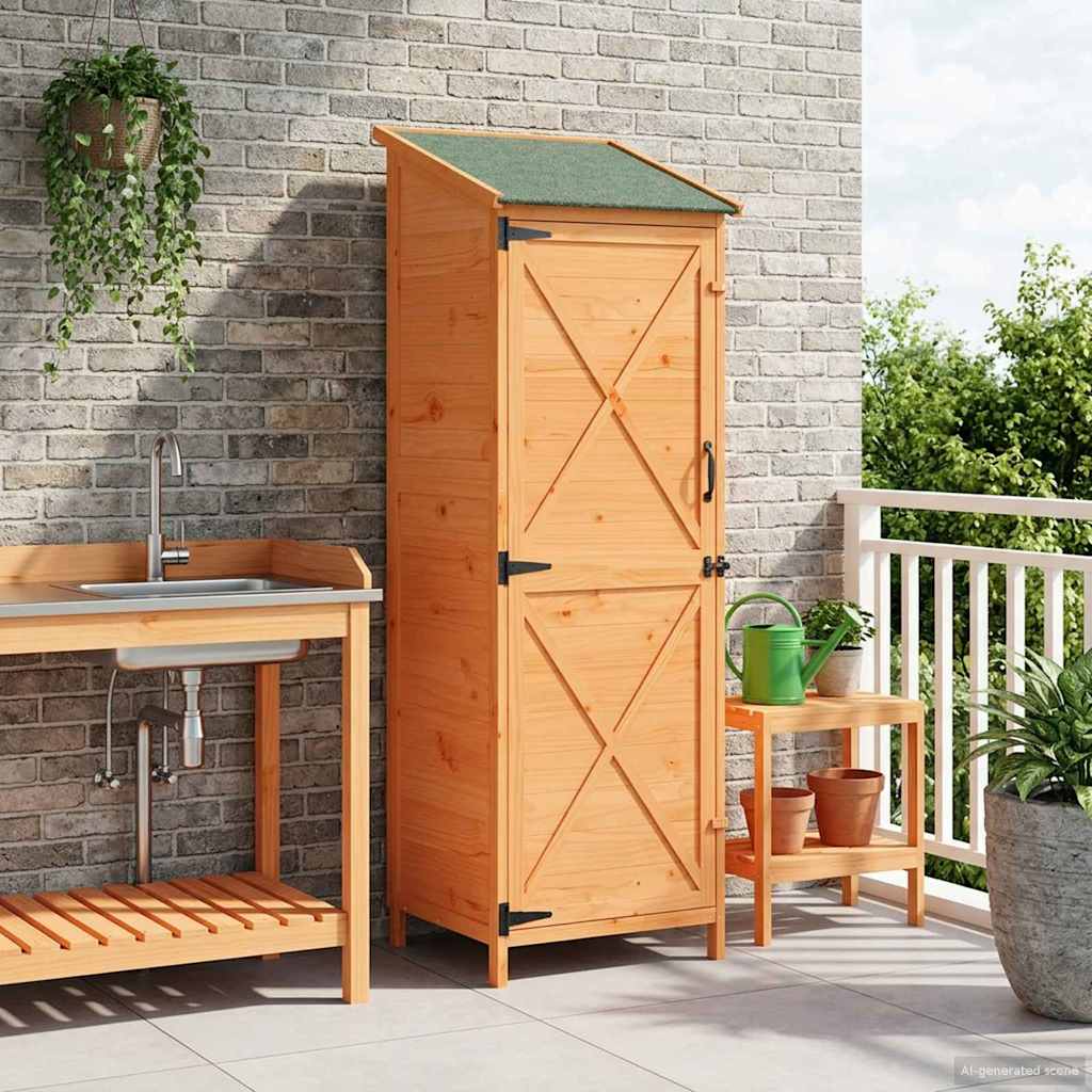 vidaXL Tuinschuur Naturel 59,5 x 56 x 113,5 cm Massief Vurenhout