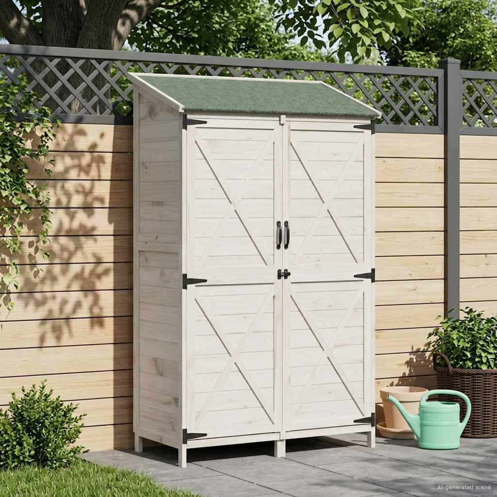 vidaXL Tuinschuur Naturel 59,5 x 56 x 113,5 cm Massief Vurenhout