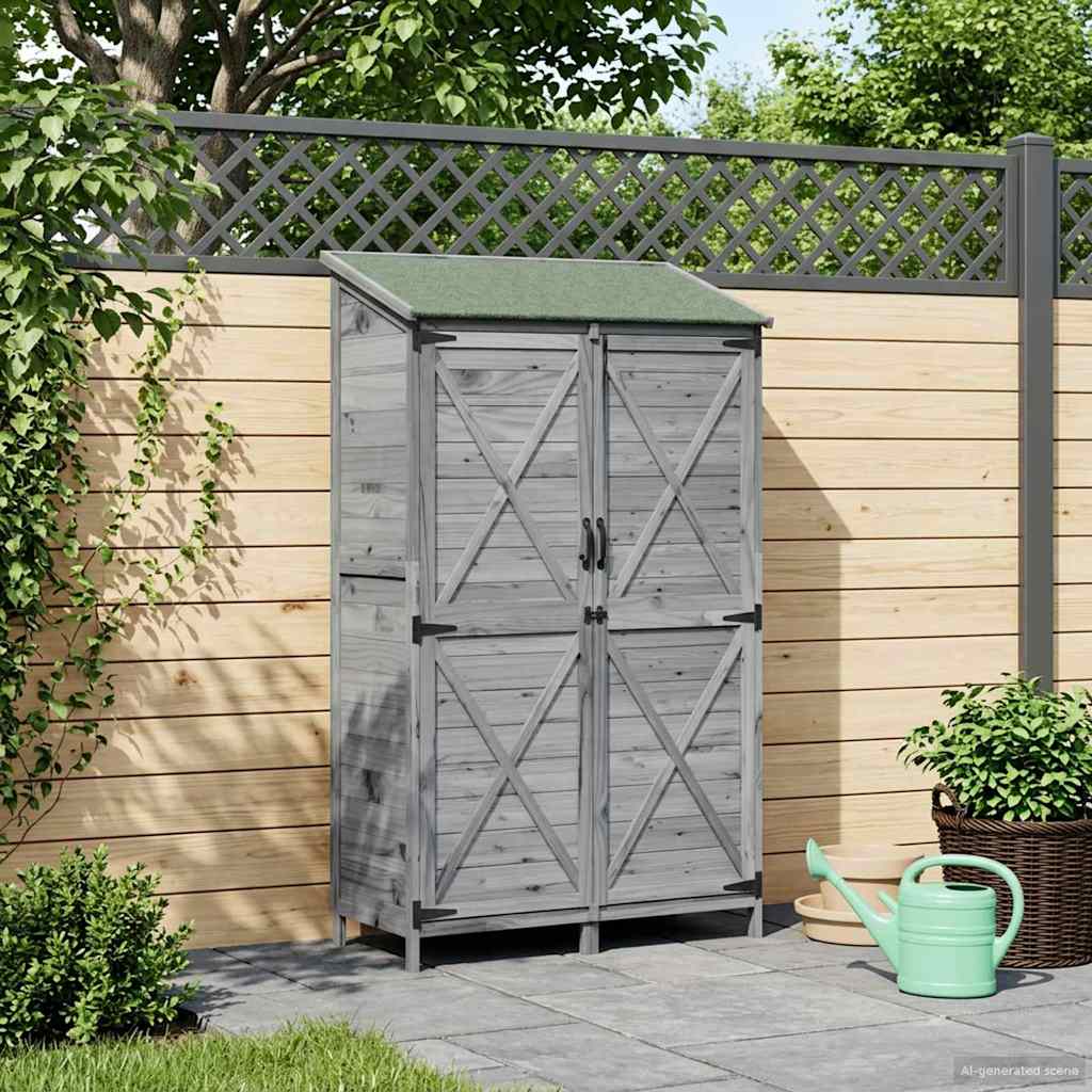 vidaXL Tuinschuur Naturel 59,5 x 56 x 113,5 cm Massief Vurenhout