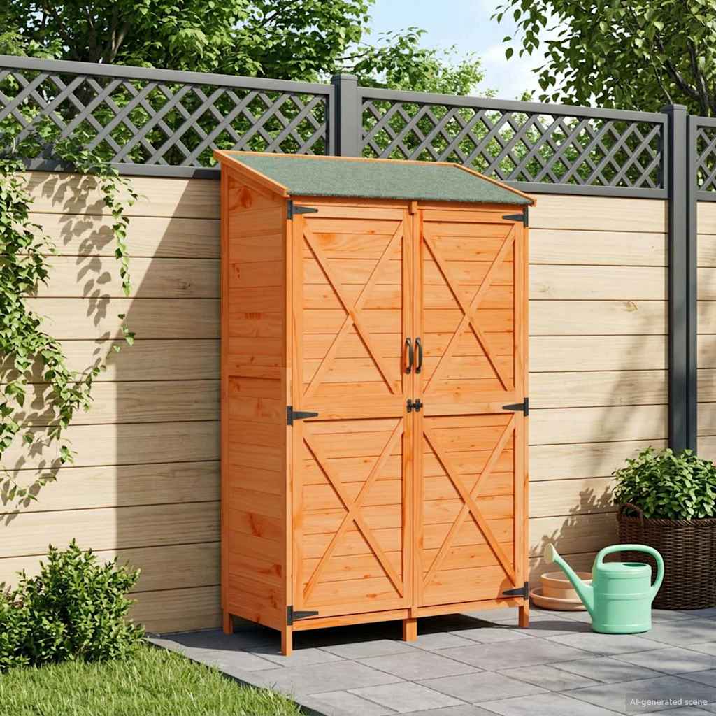 vidaXL Tuinschuur Naturel 59,5 x 56 x 113,5 cm Massief Vurenhout