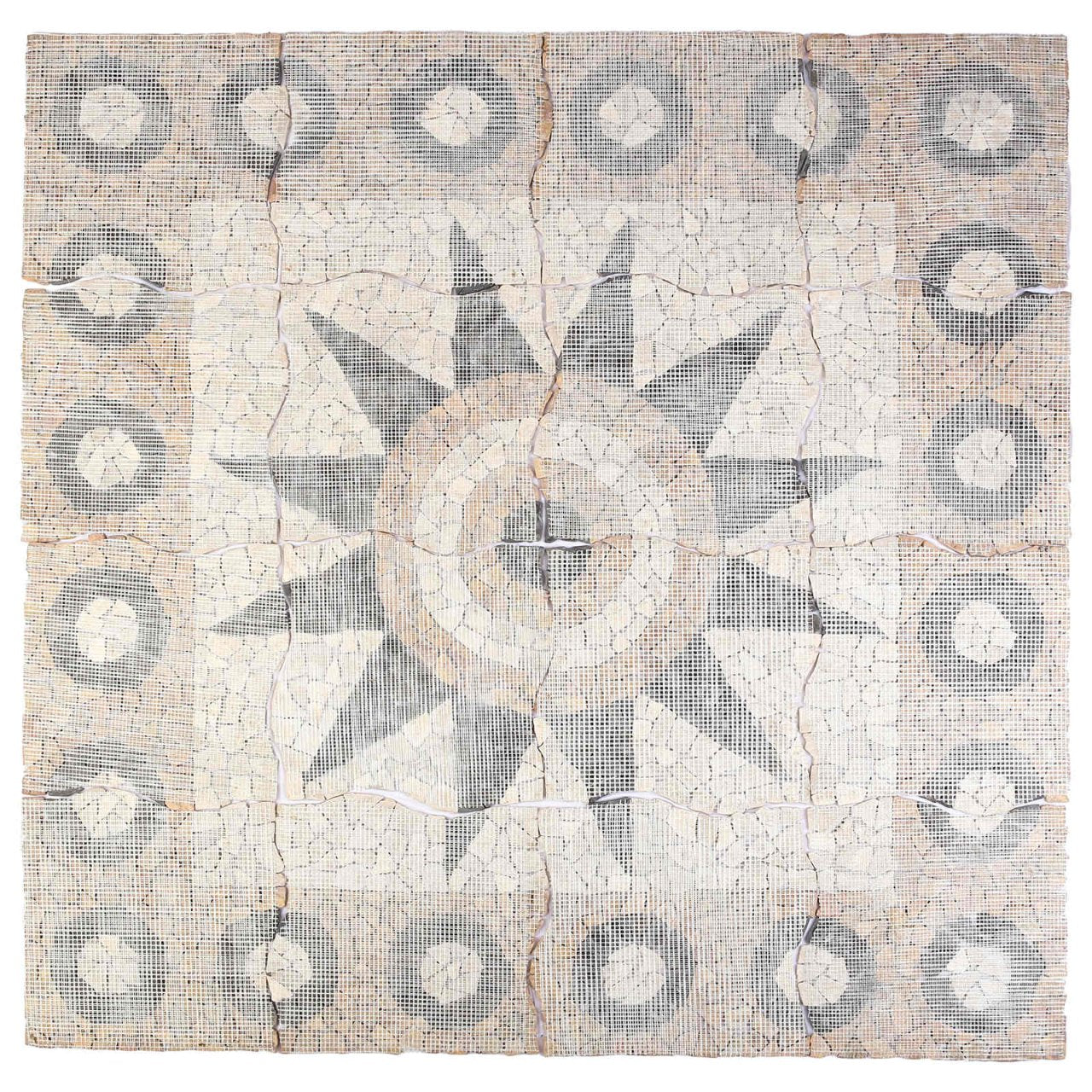 vidaXL Mosaic Tiles Bloem Patroon Meerkleurig 120 x 120 cm Marmer