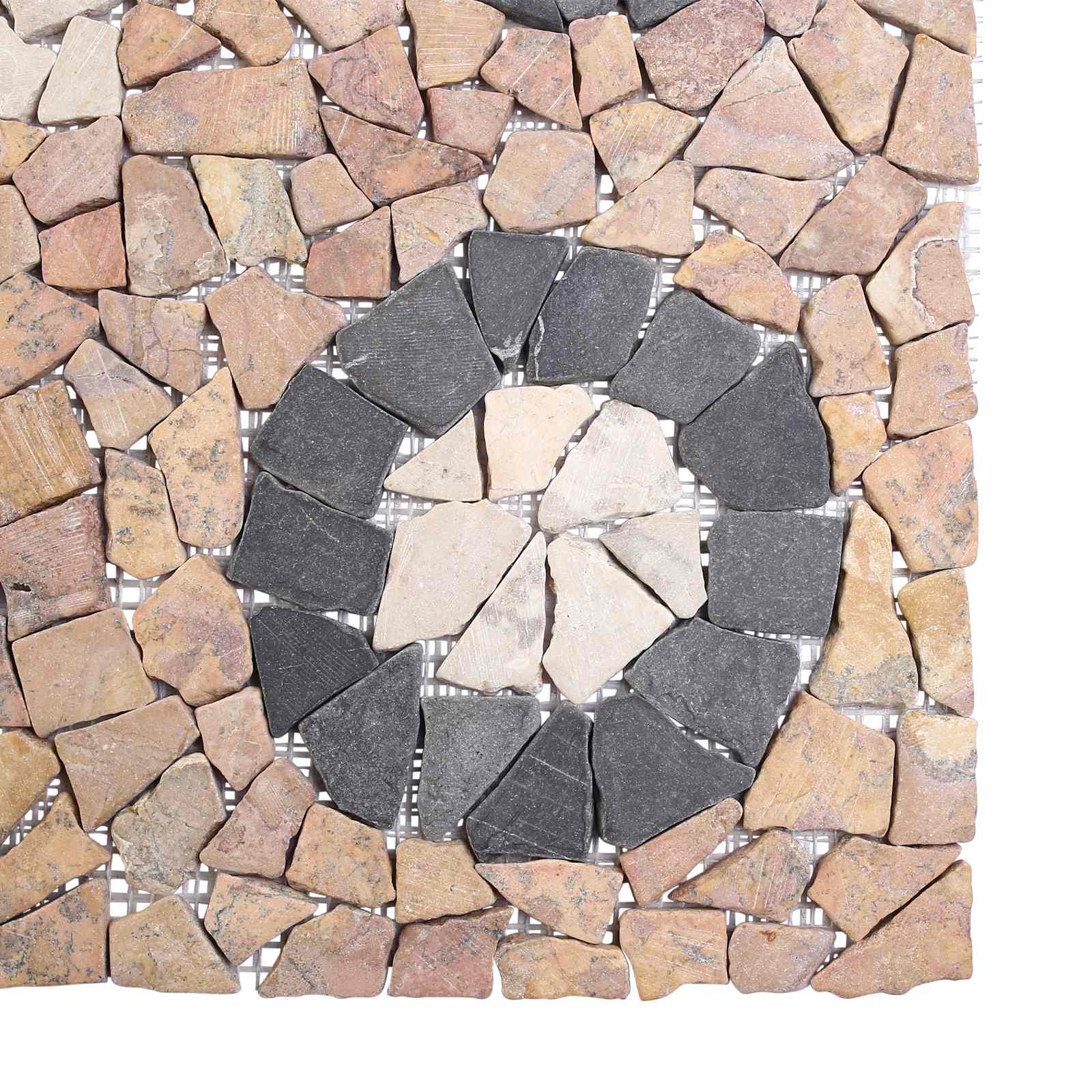 vidaXL Mosaic Tiles Bloem Patroon Meerkleurig 120 x 120 cm Marmer