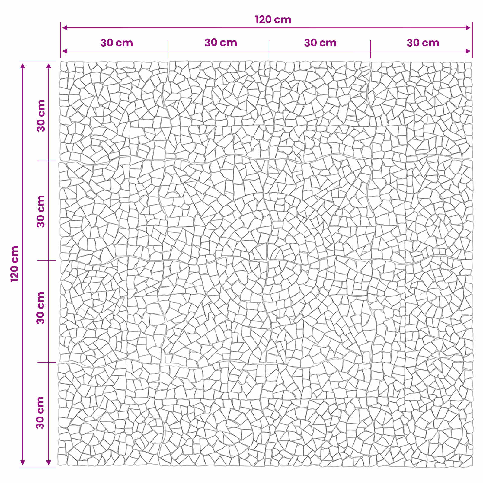 vidaXL Mosaic Tiles Bloem Patroon Meerkleurig 120 x 120 cm Marmer