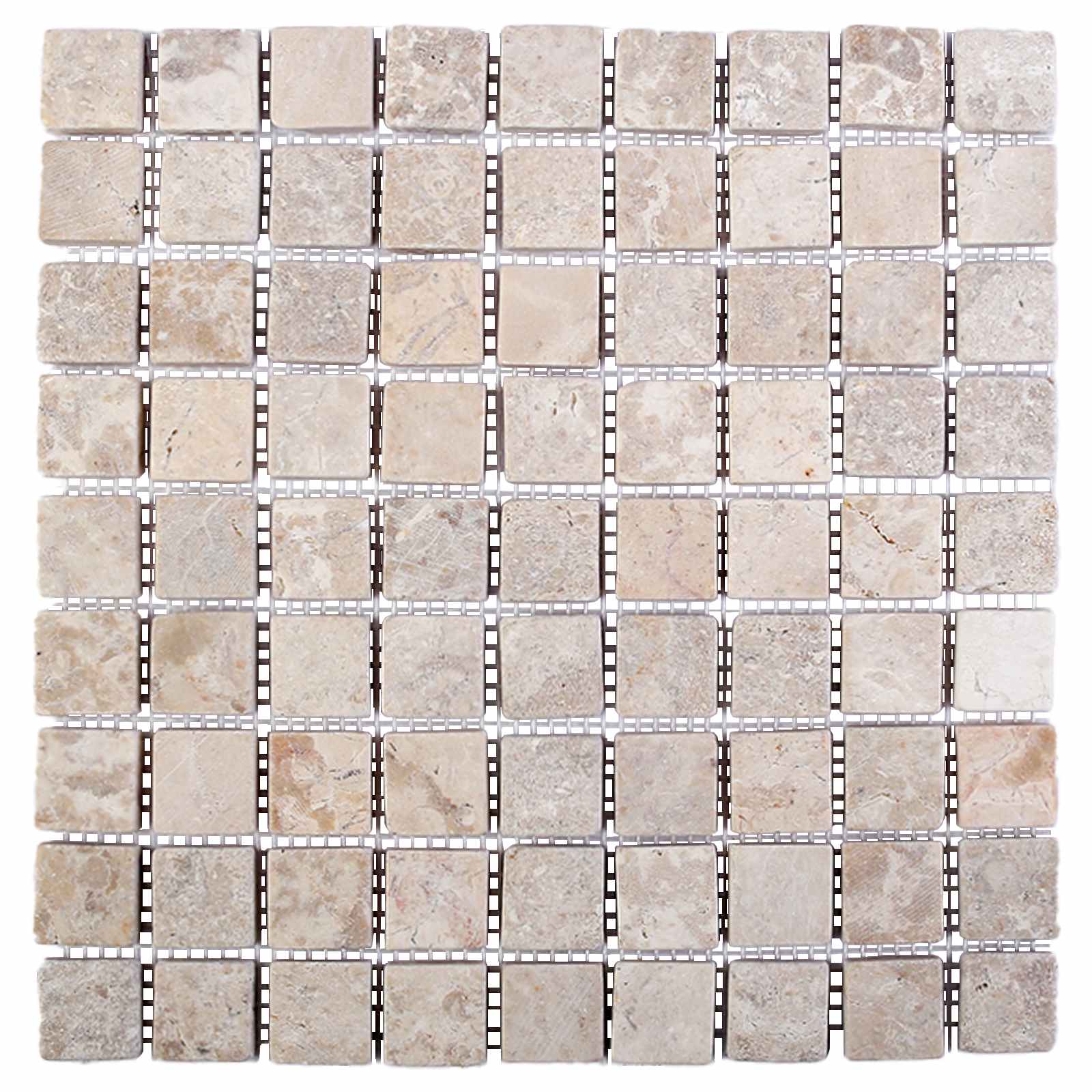 vidaXL Mozaïek Tegels Crèmekleurig 30 x 30 cm Marmer