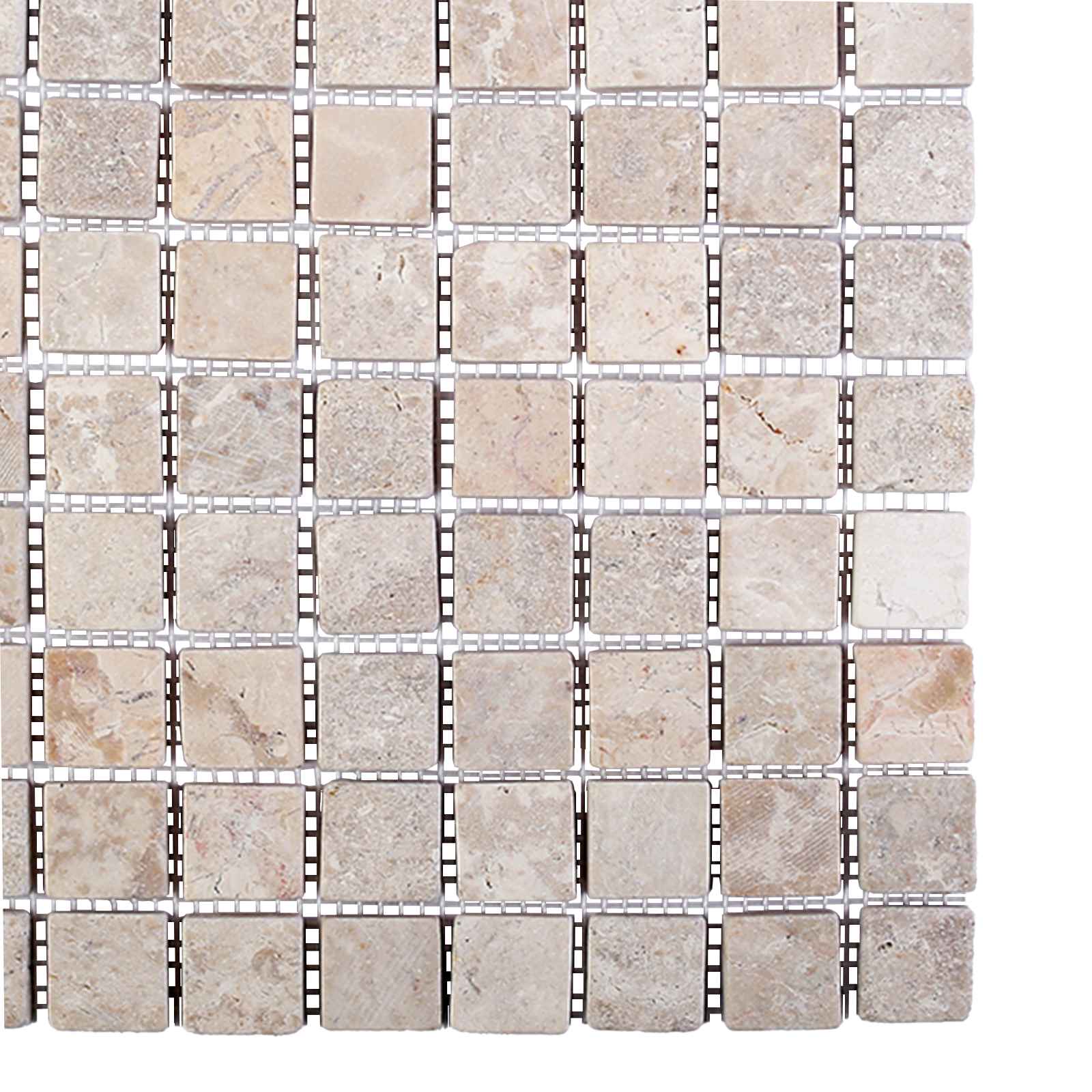 vidaXL Mozaïek Tegels Crèmekleurig 30 x 30 cm Marmer