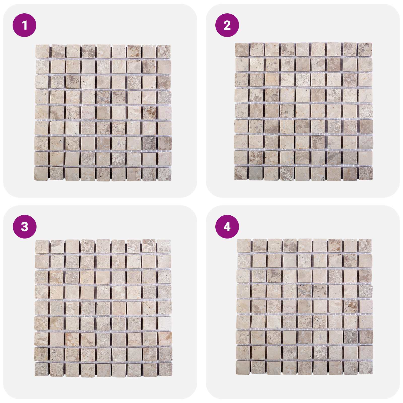 vidaXL Mozaïek Tegels Crèmekleurig 30 x 30 cm Marmer