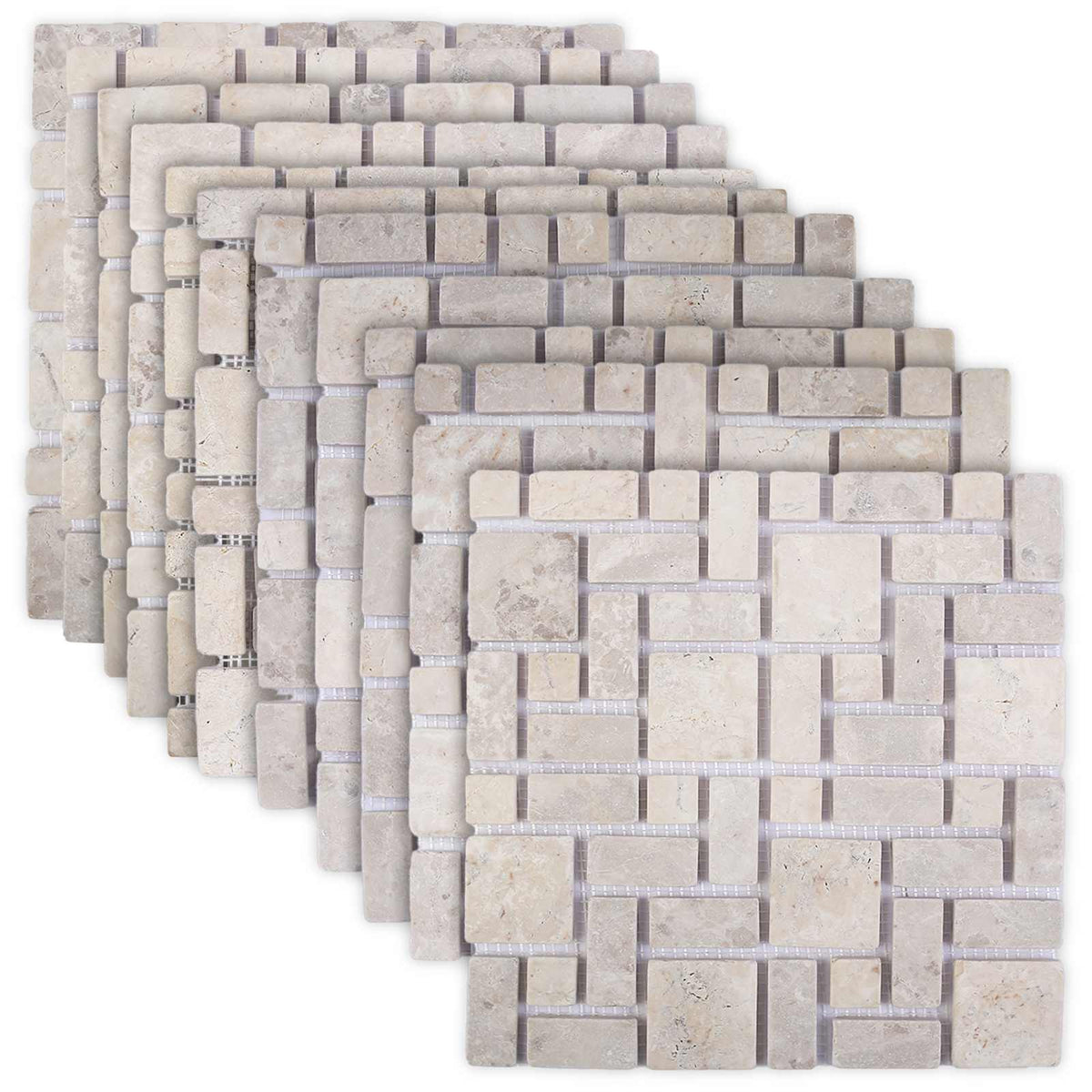 vidaXL Mozaïek Tegels Crèmekleurig 30 x 30 cm Marmer