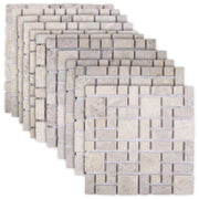 vidaXL Mozaïek Tegels Crèmekleurig 30 x 30 cm Marmer